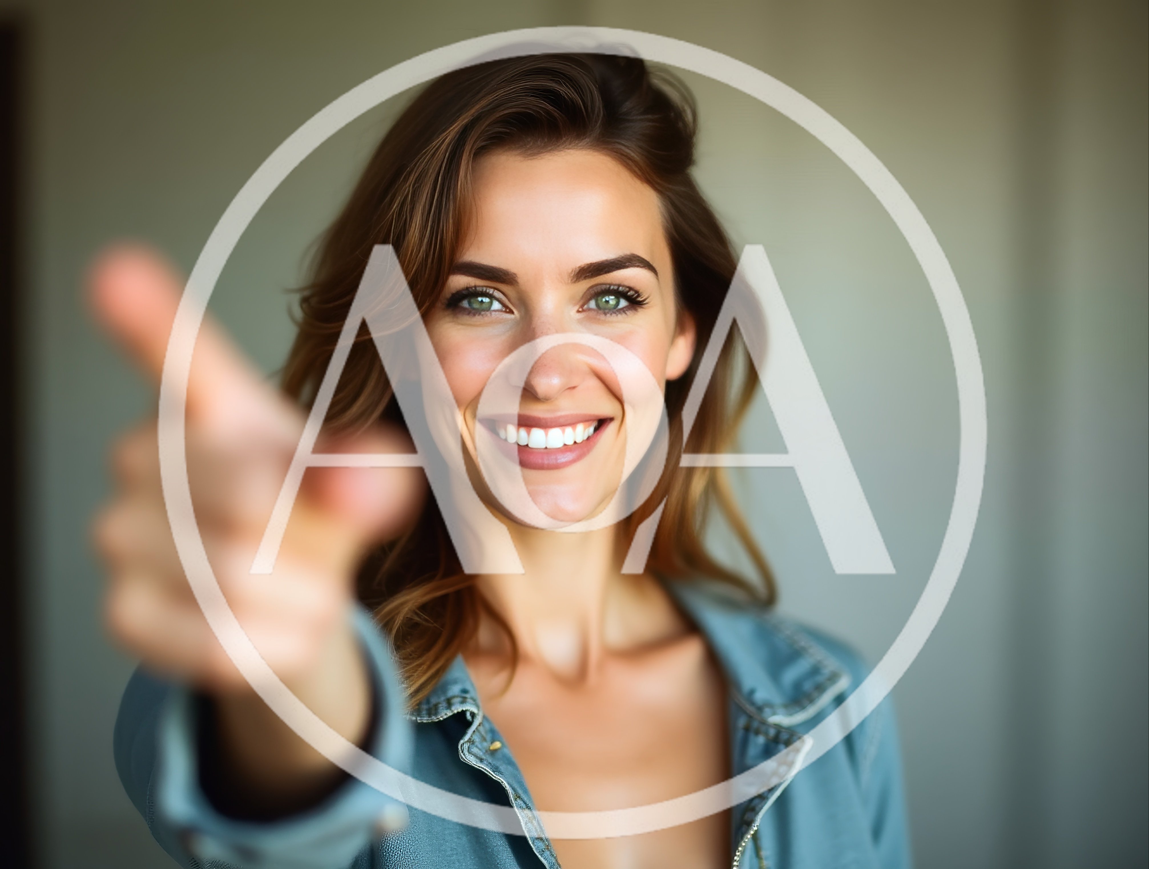 Smiling Woman Pointing Directly At The Camera