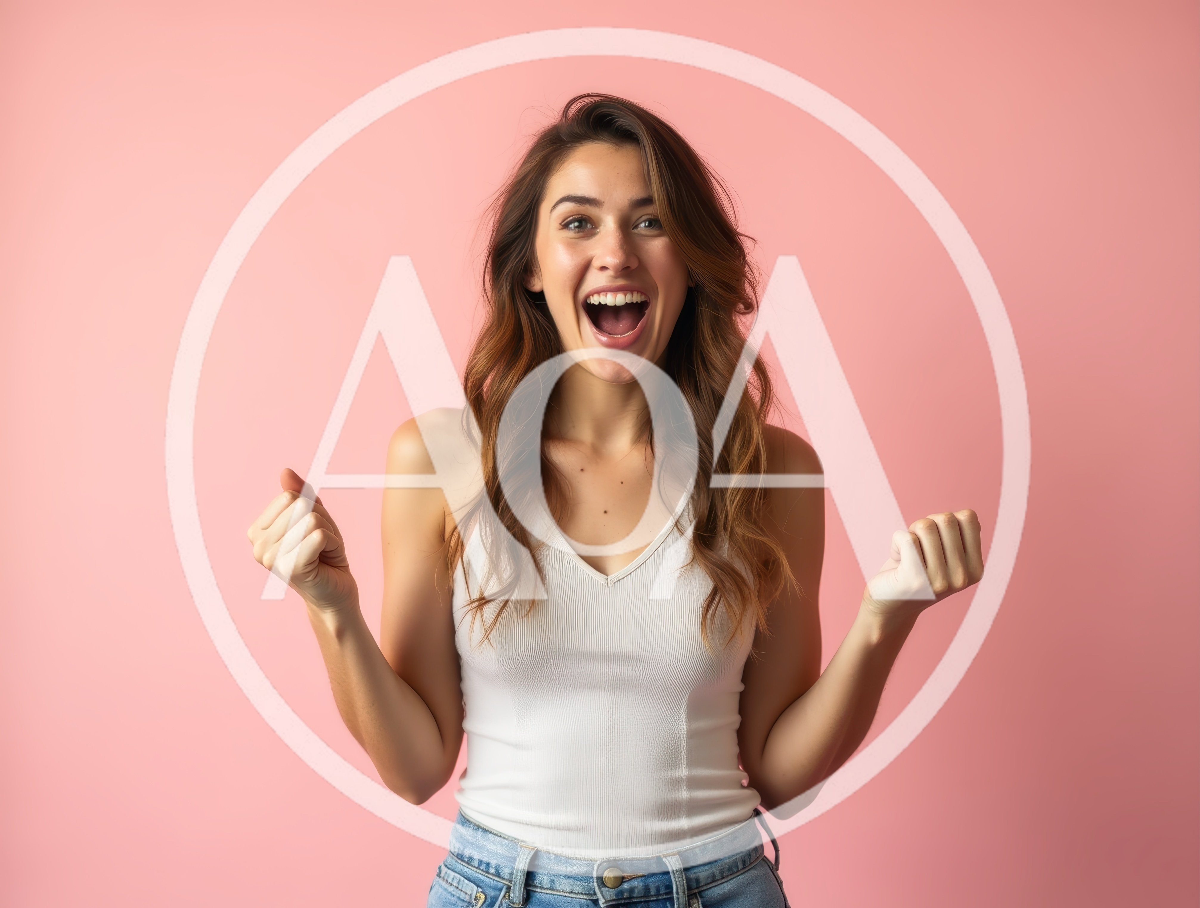 Excited Young Woman Celebrating Success