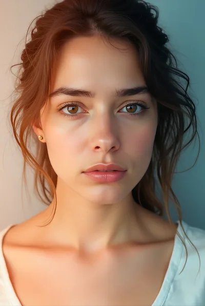 Portrait Of A Young Woman With Natural Makeup