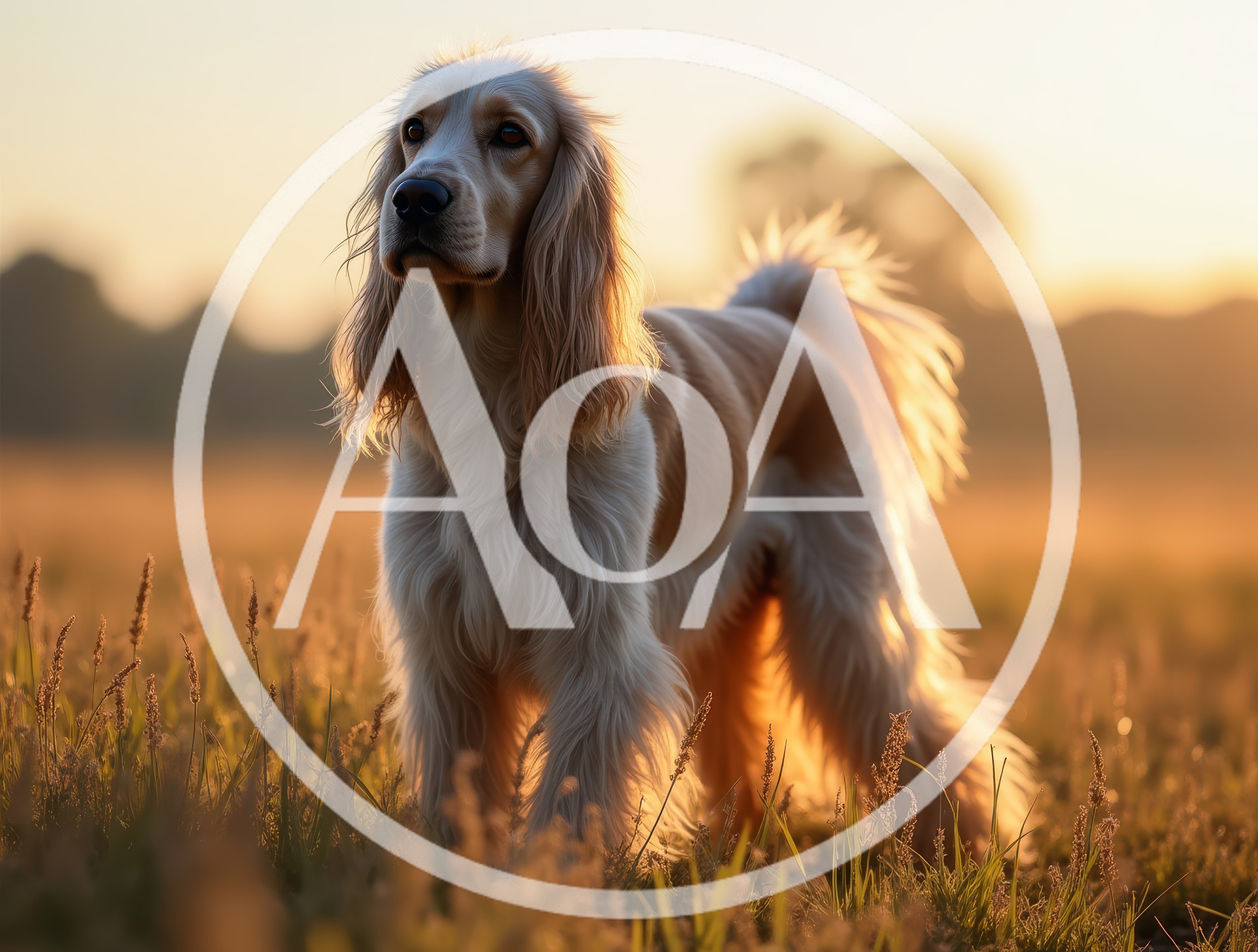 Golden Cocker Spaniel Standing In A Sunlit Meadow