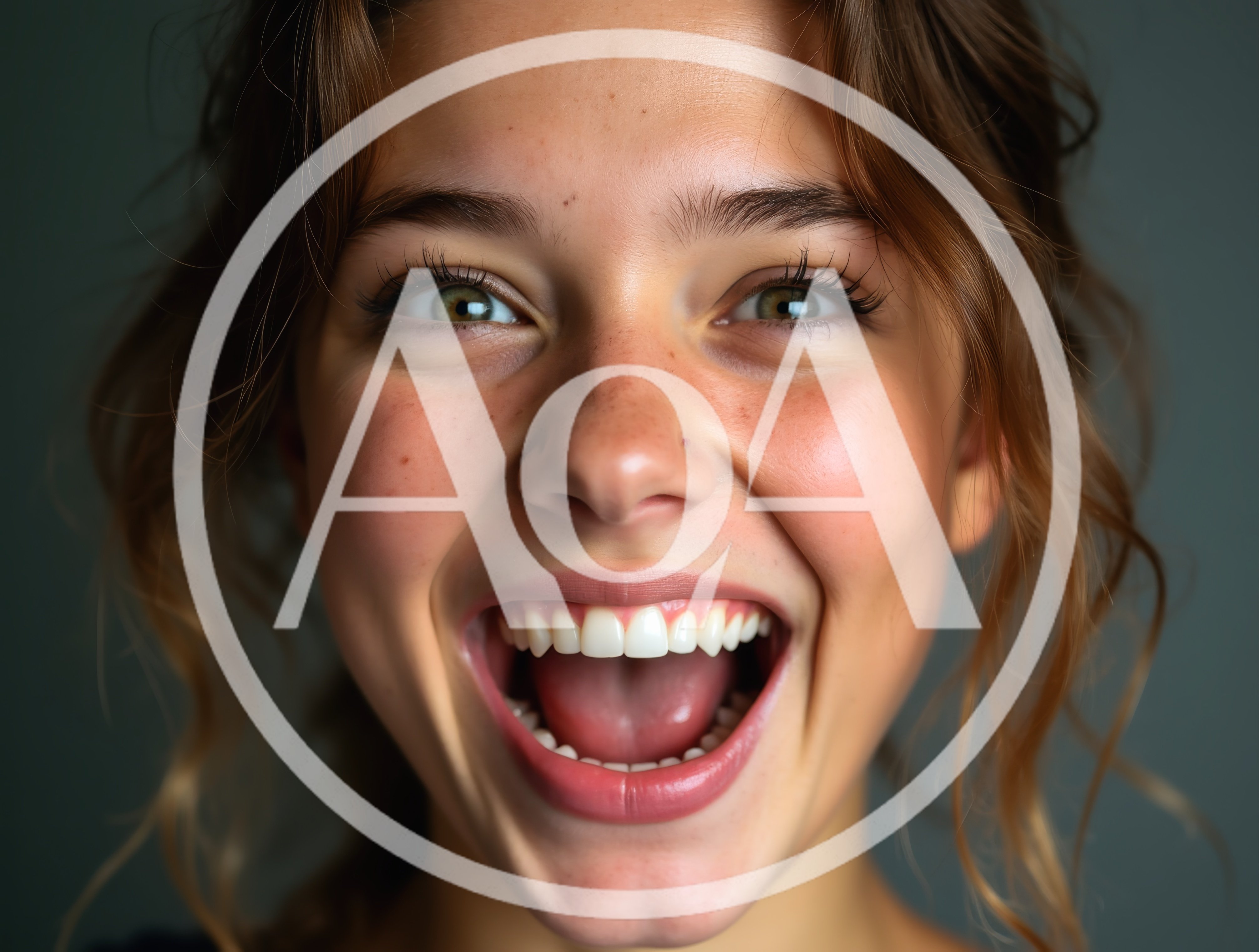 Close Up Portrait Of A Joyful Young Woman Laughing