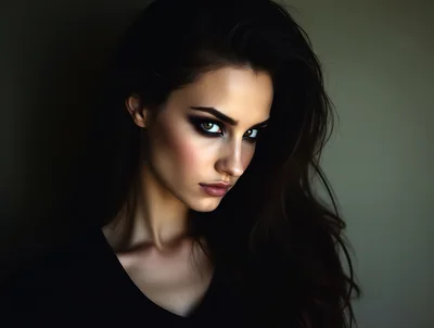 Portrait Of A Beautiful Woman With Dramatic Makeup