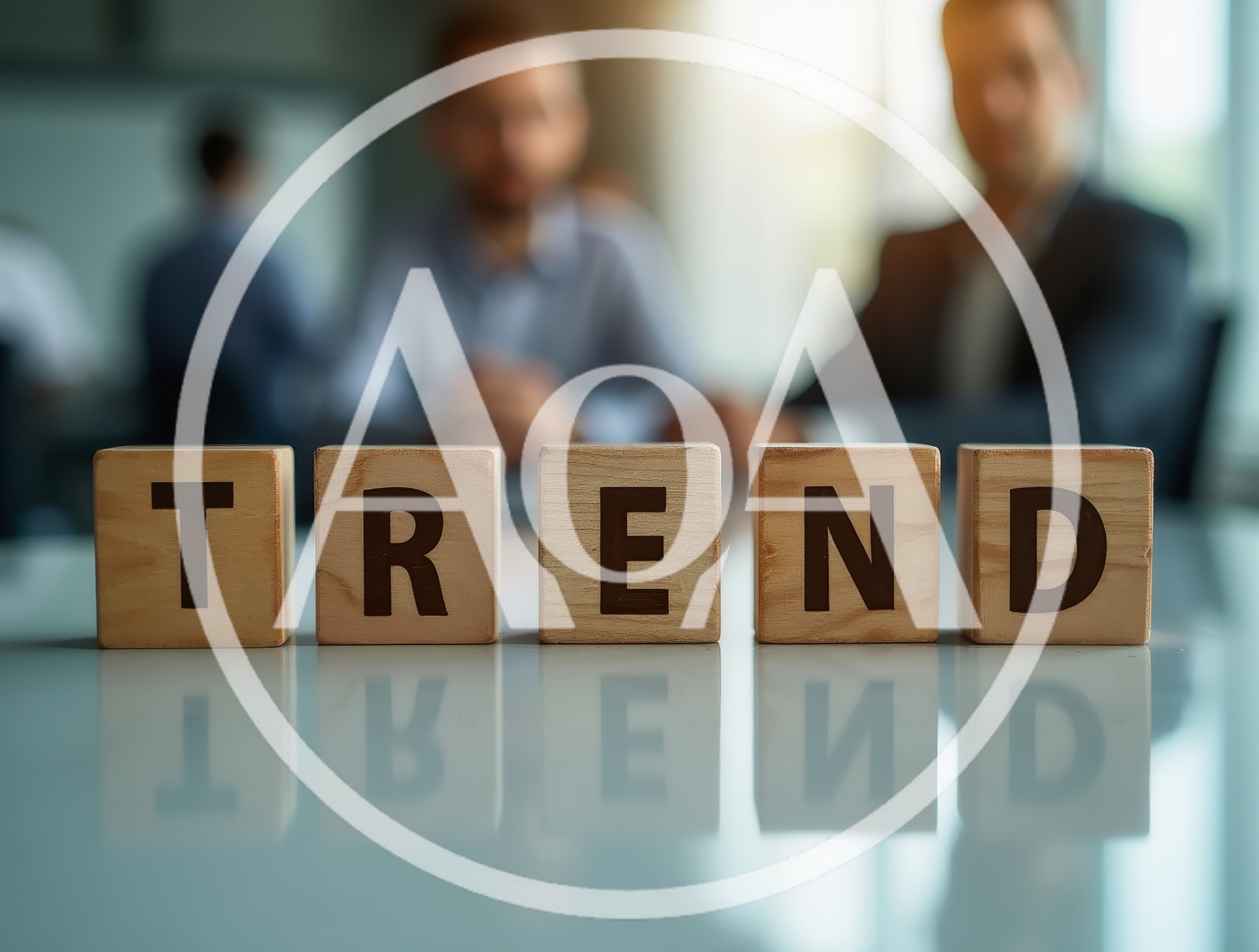 Wooden Blocks Spelling Trend on Office Table