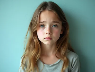 Portrait Of A Sad Young Girl