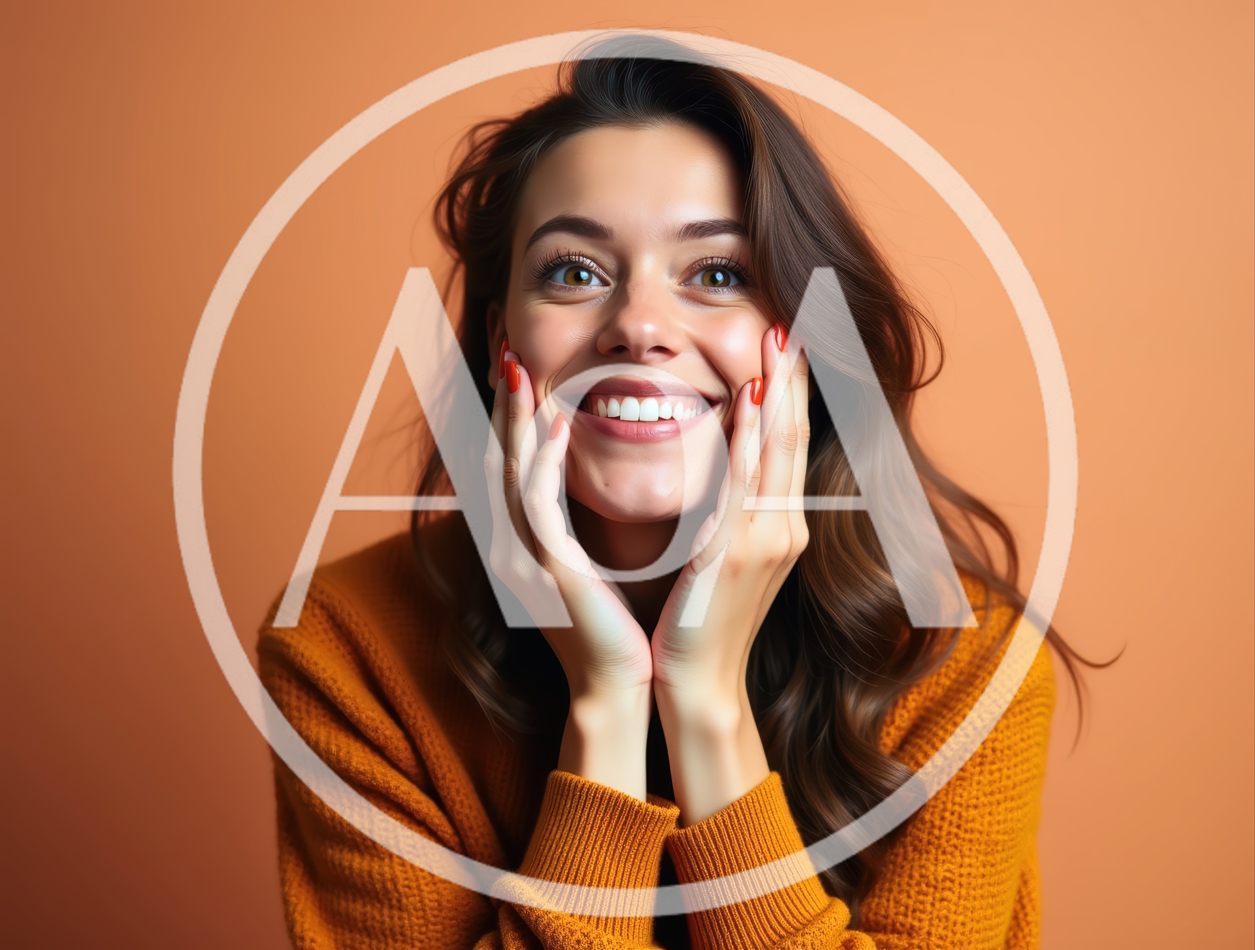 Young Woman Expressing Joy With Hands On Cheeks