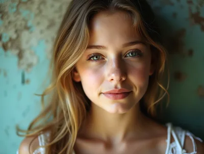 Portrait Of A Young Woman With Natural Features