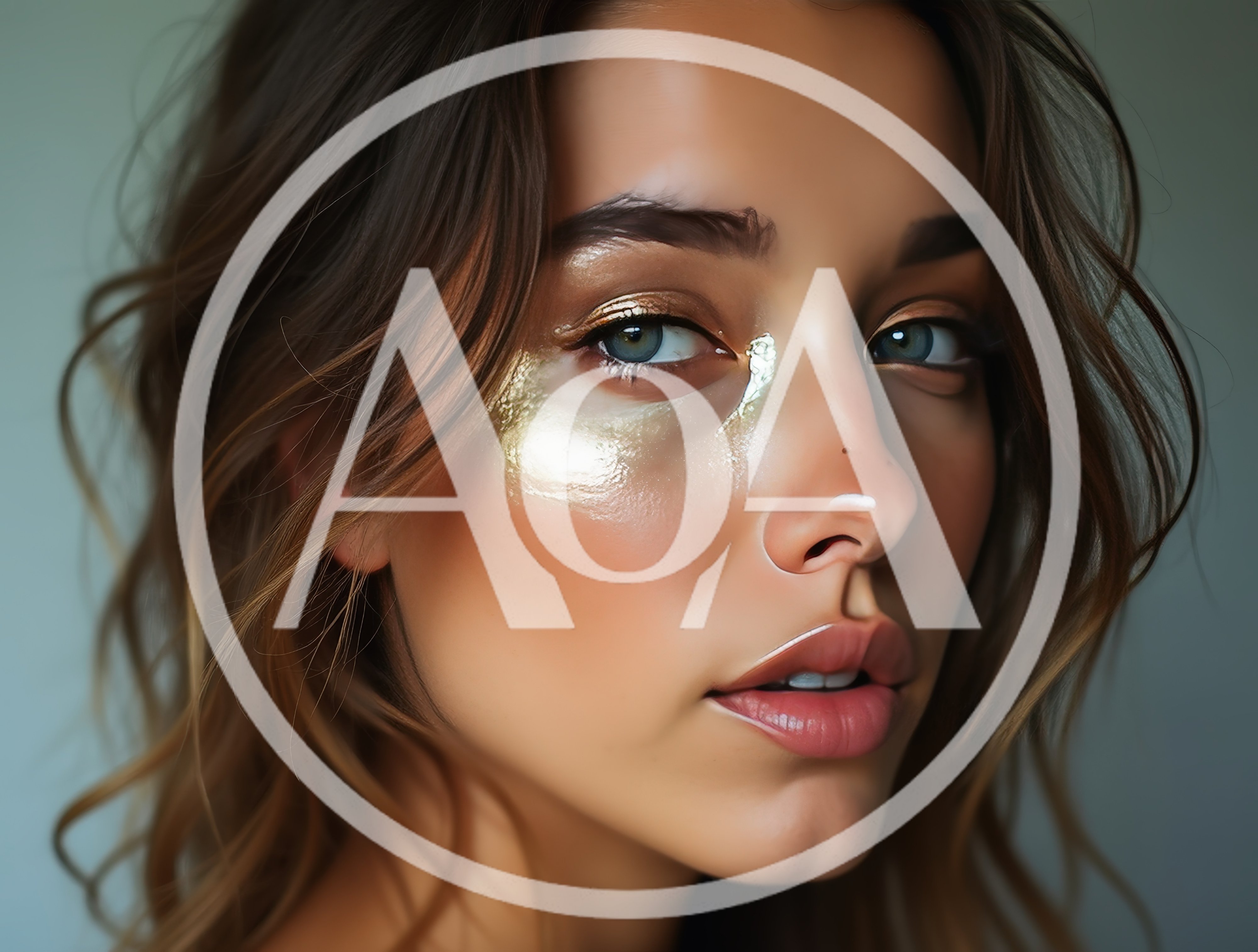 Portrait Of A Woman With Metallic Gold Eye Makeup
