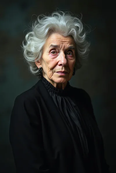 Portrait Of An Elderly Woman With Silver Hair