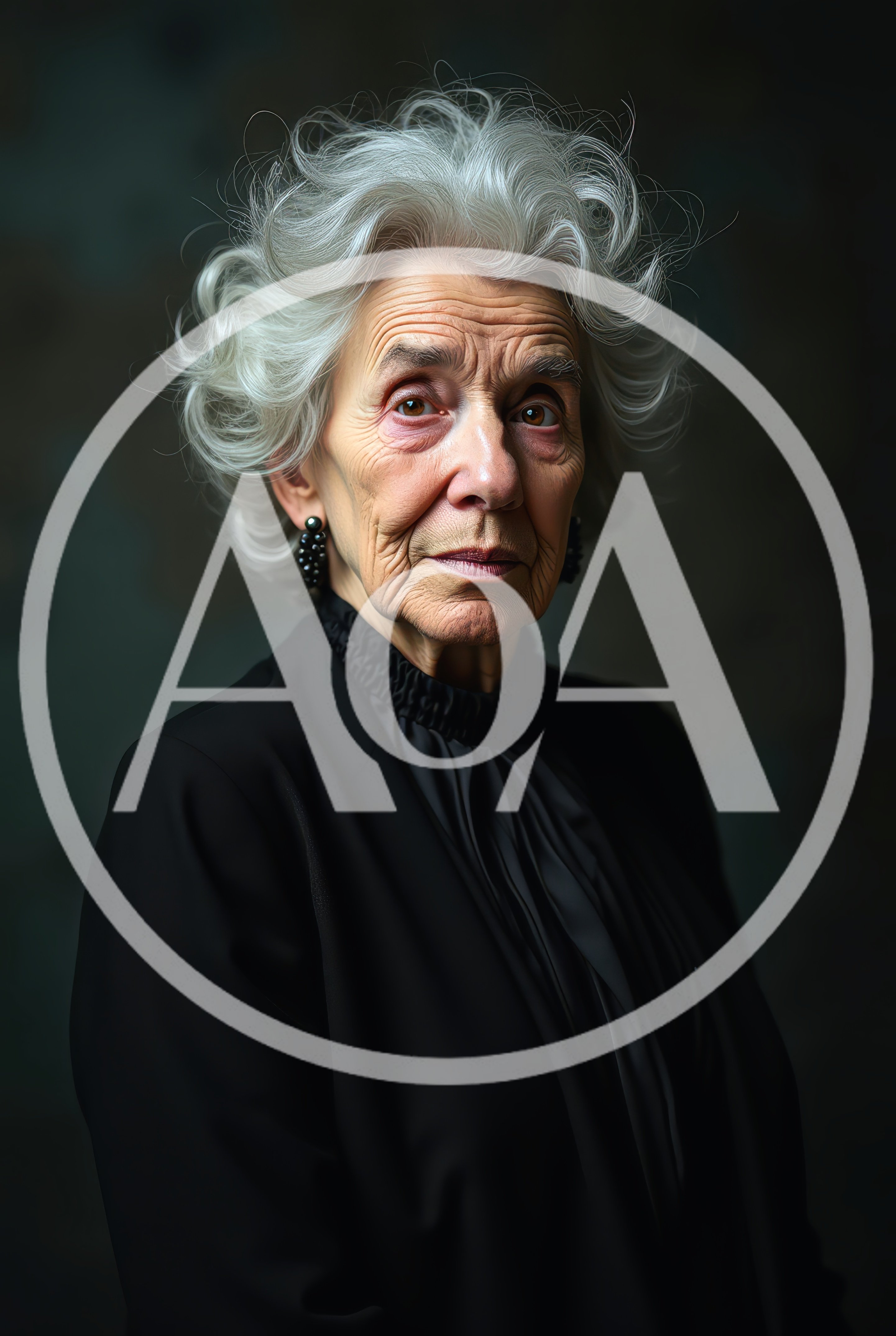 Portrait Of An Elderly Woman With Silver Hair