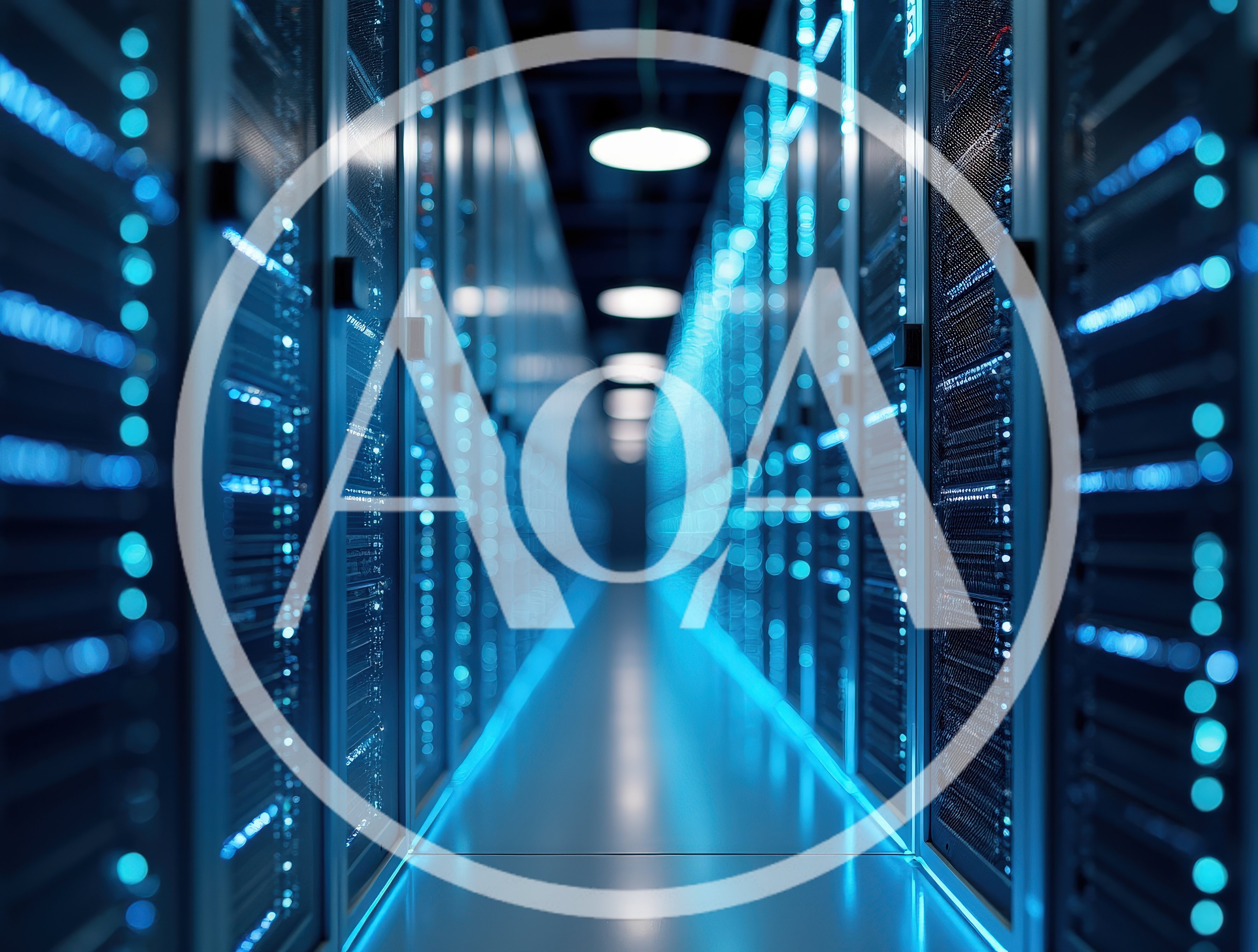 Modern Data Center Server Room Corridor