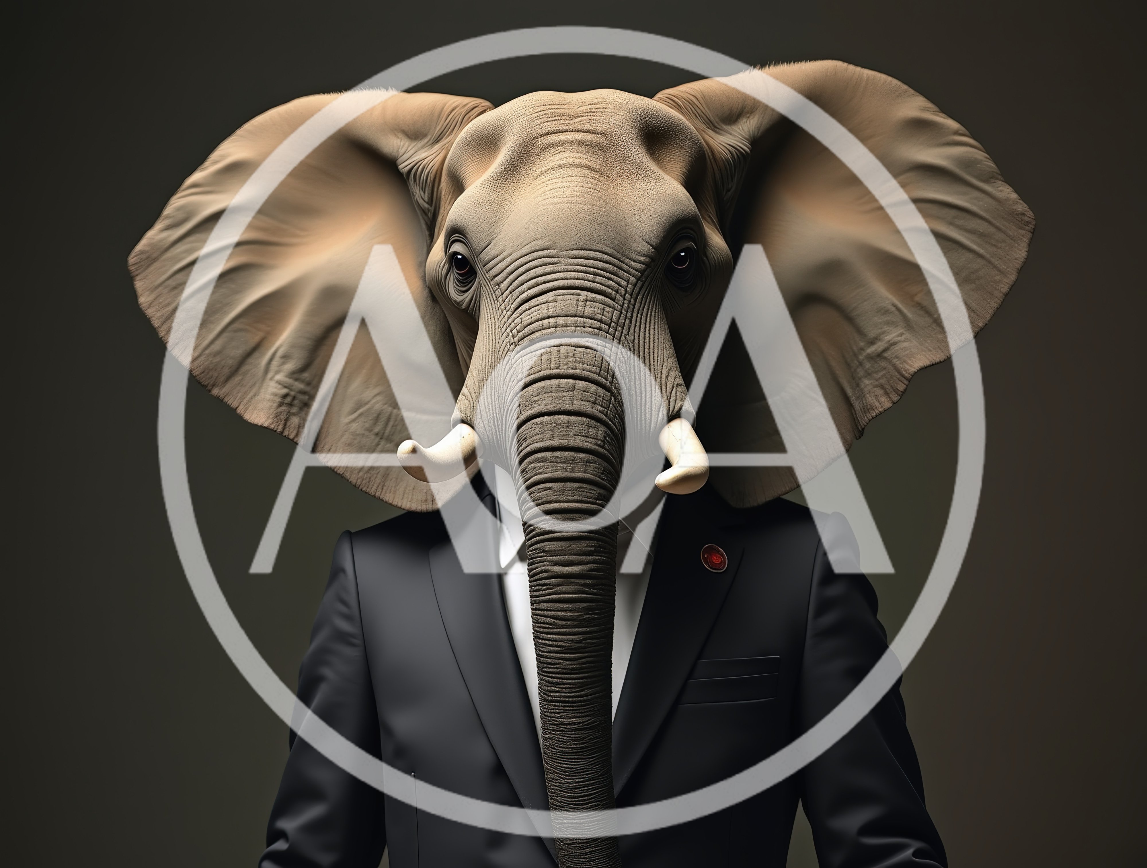 Anthropomorphic Elephant Wearing A Formal Business Suit