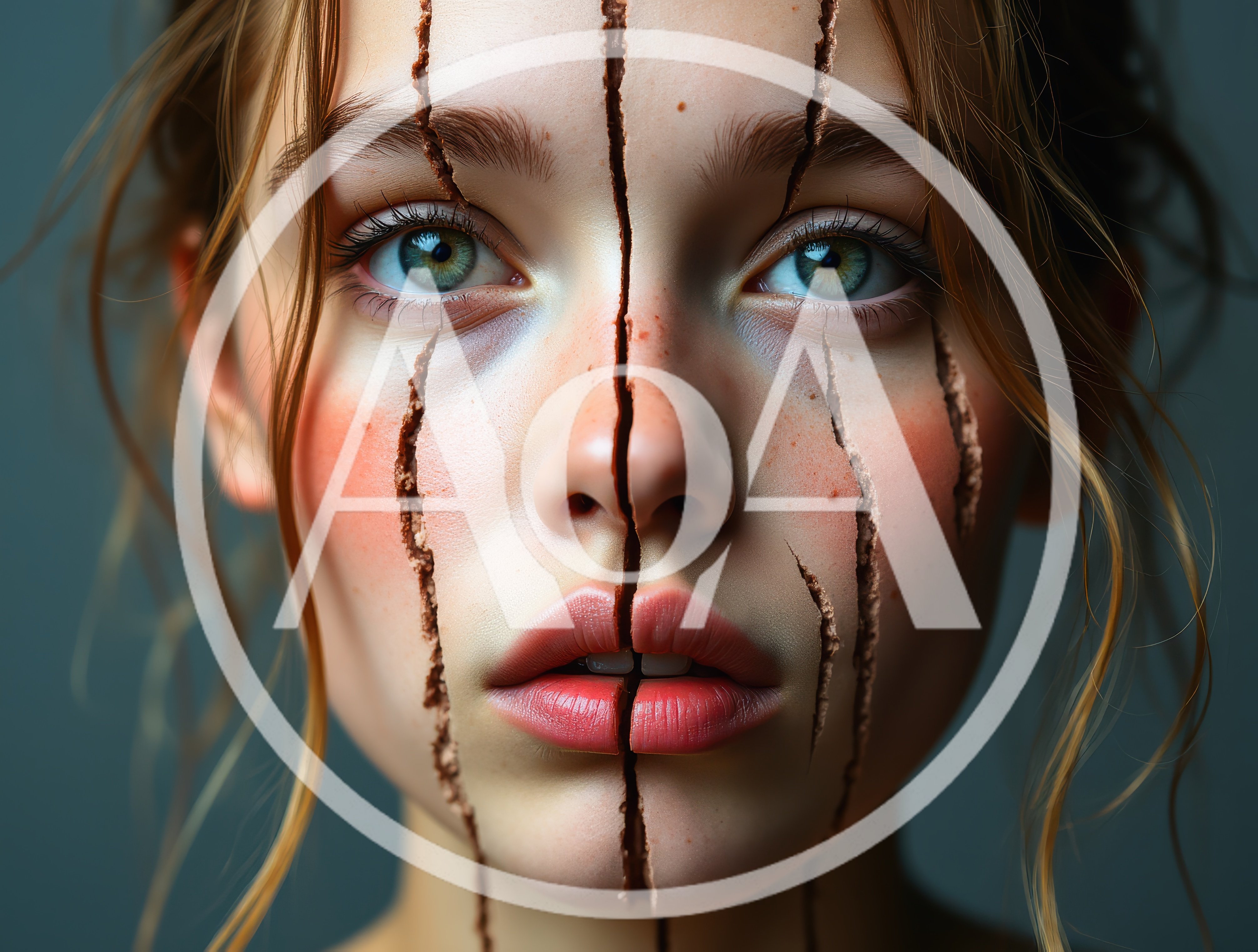Surreal Portrait Of A Woman With Cracked Skin