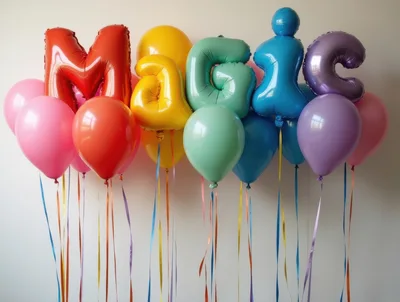 Colorful Magic Letter Balloons With Floating Latex Balloons