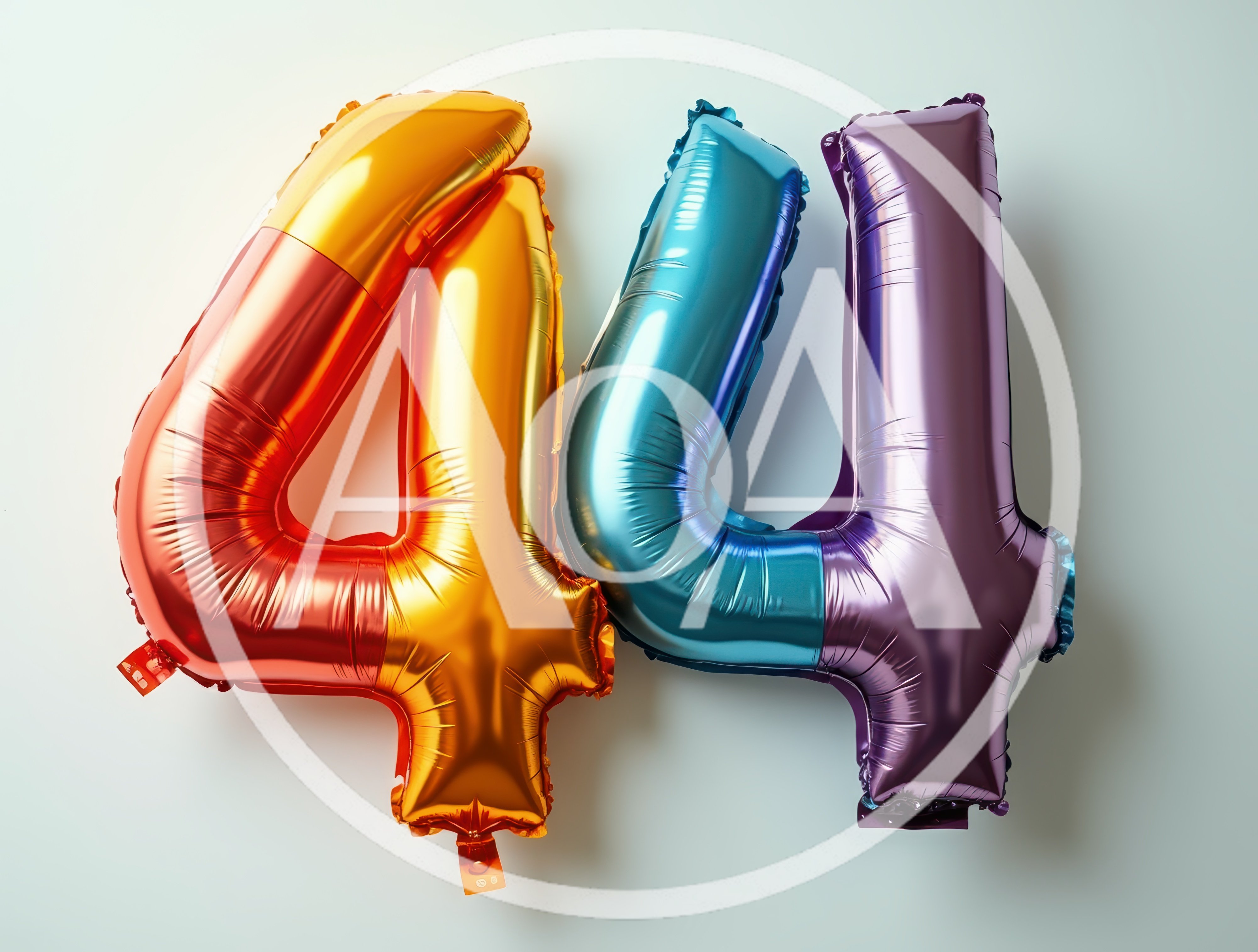 Metallic Foil Number Forty Four Balloons
