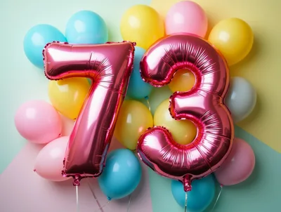 Pink Number 73 Balloons for Birthday Celebration