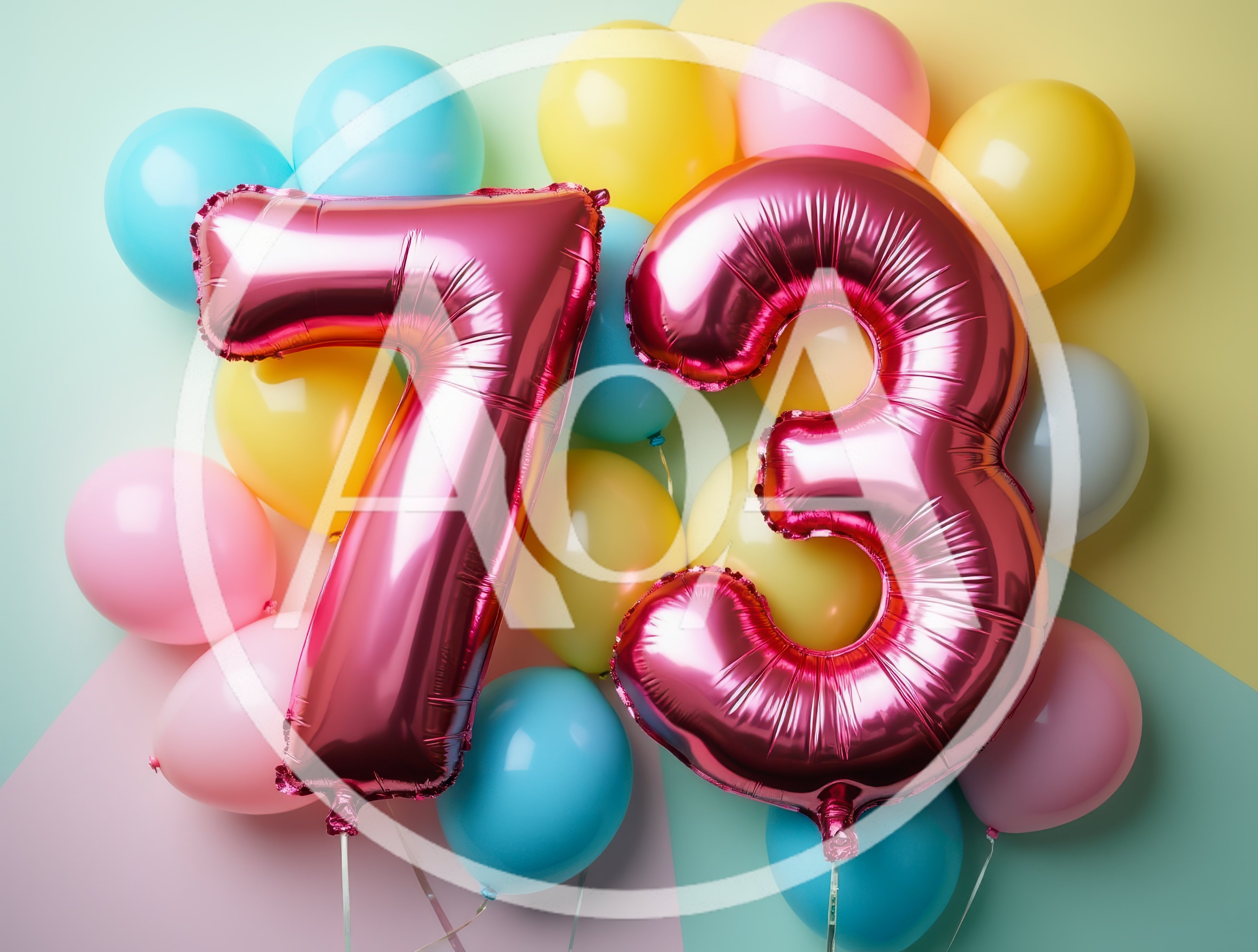 Pink Number 73 Balloons for Birthday Celebration