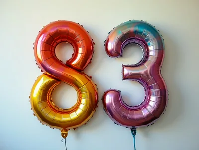 Metallic Number Eighty Three Balloons