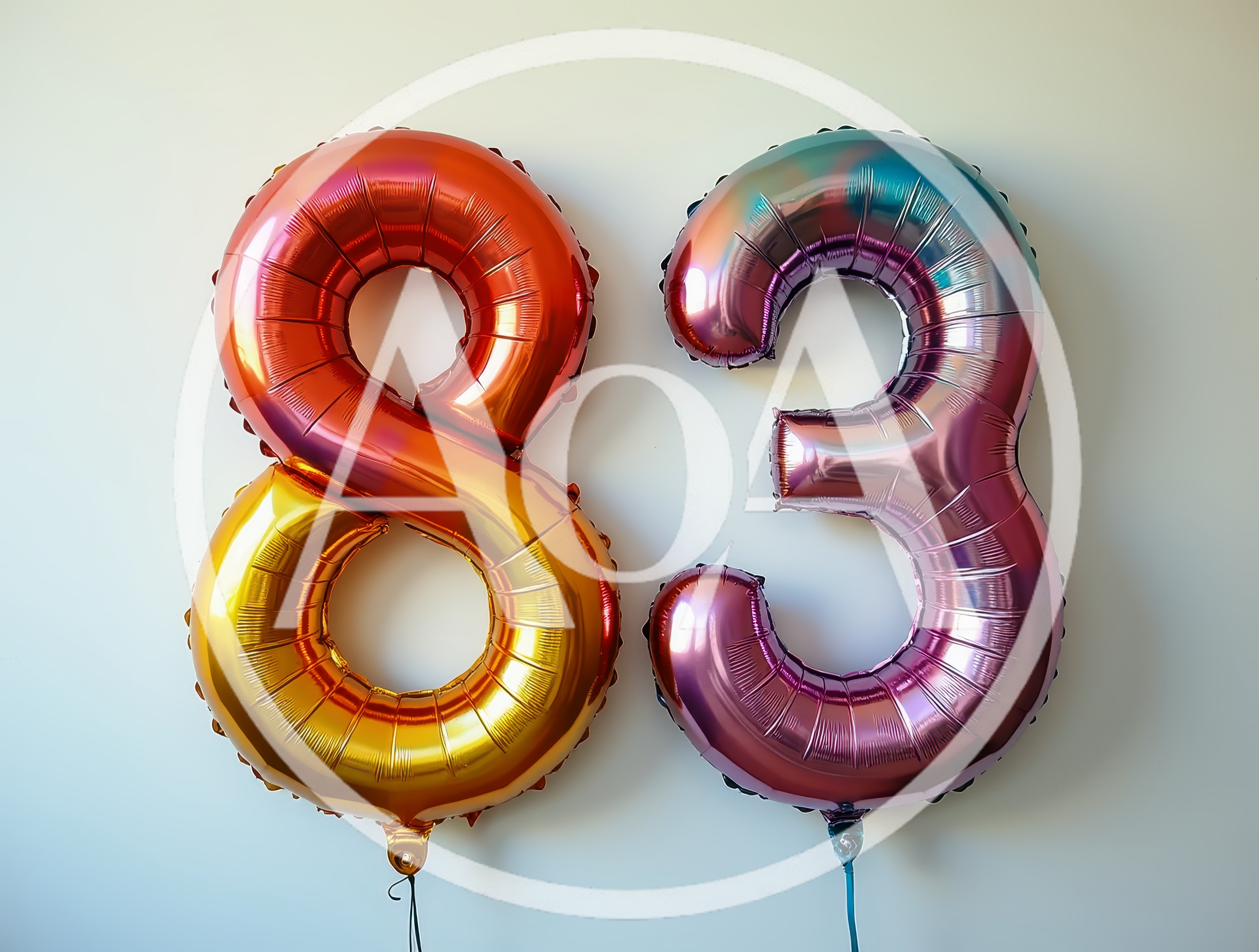 Metallic Number Eighty Three Balloons