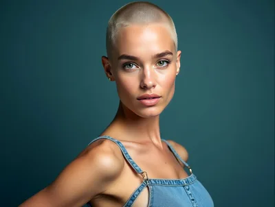 Portrait Of A Woman With A Buzz Cut