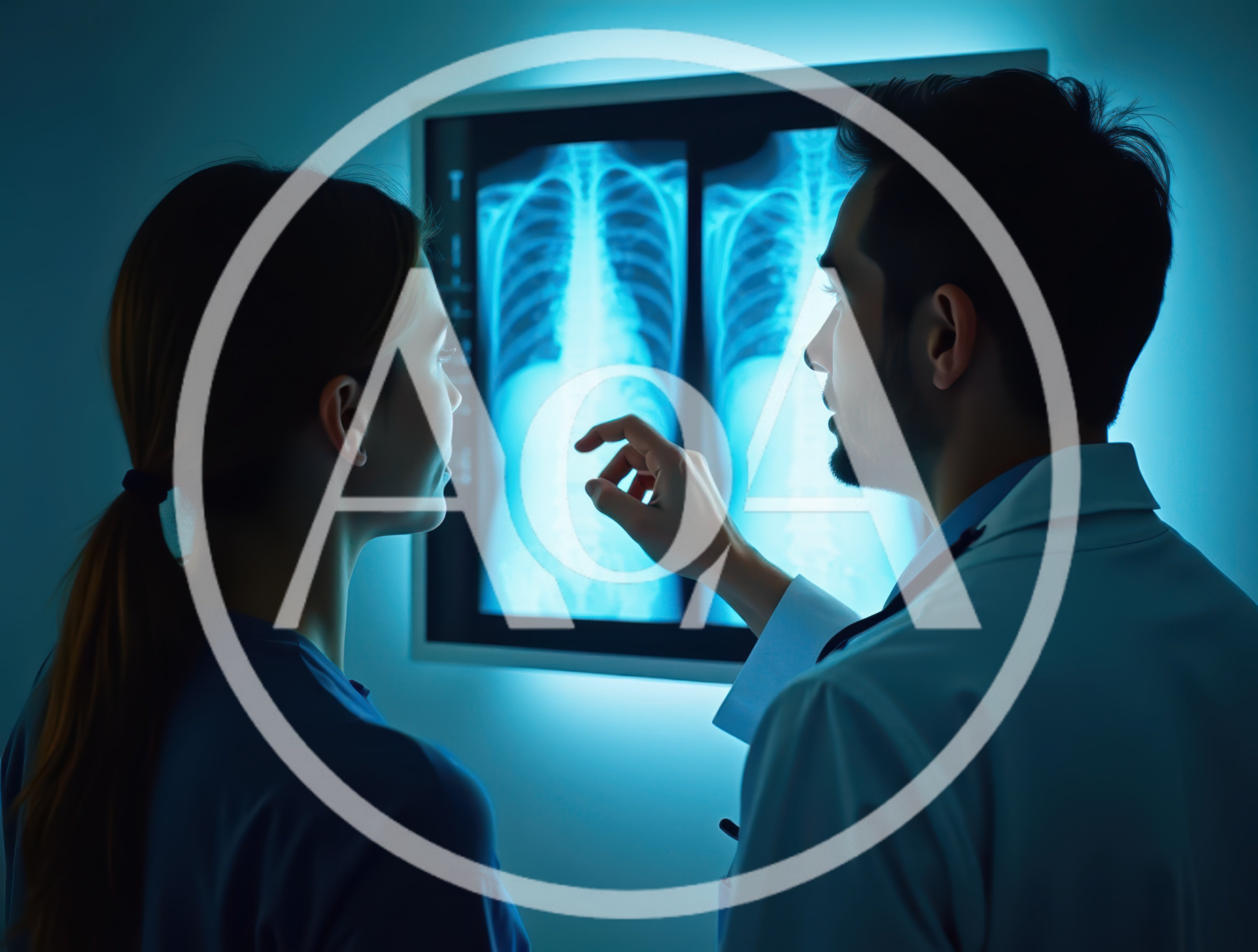 Doctor and Nurse Reviewing X-Ray Scan in Hospital