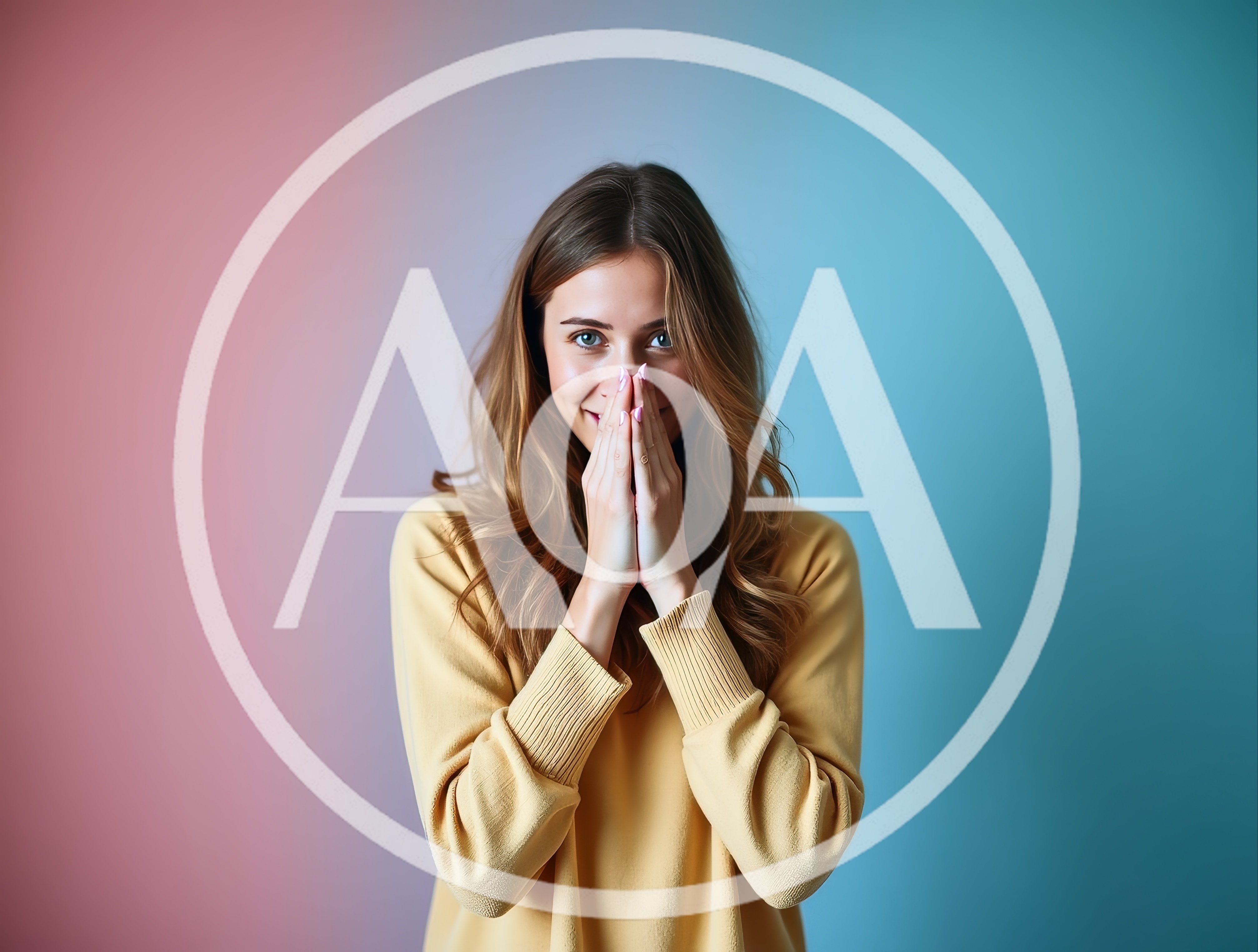 Young Woman Covering Her Mouth With Hands
