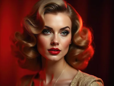 Portrait Of A Glamorous Woman With Vintage Hairstyle