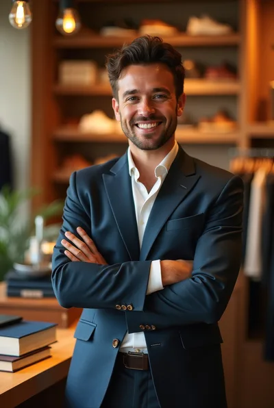 Professional Man Smiling In A Clothing Store