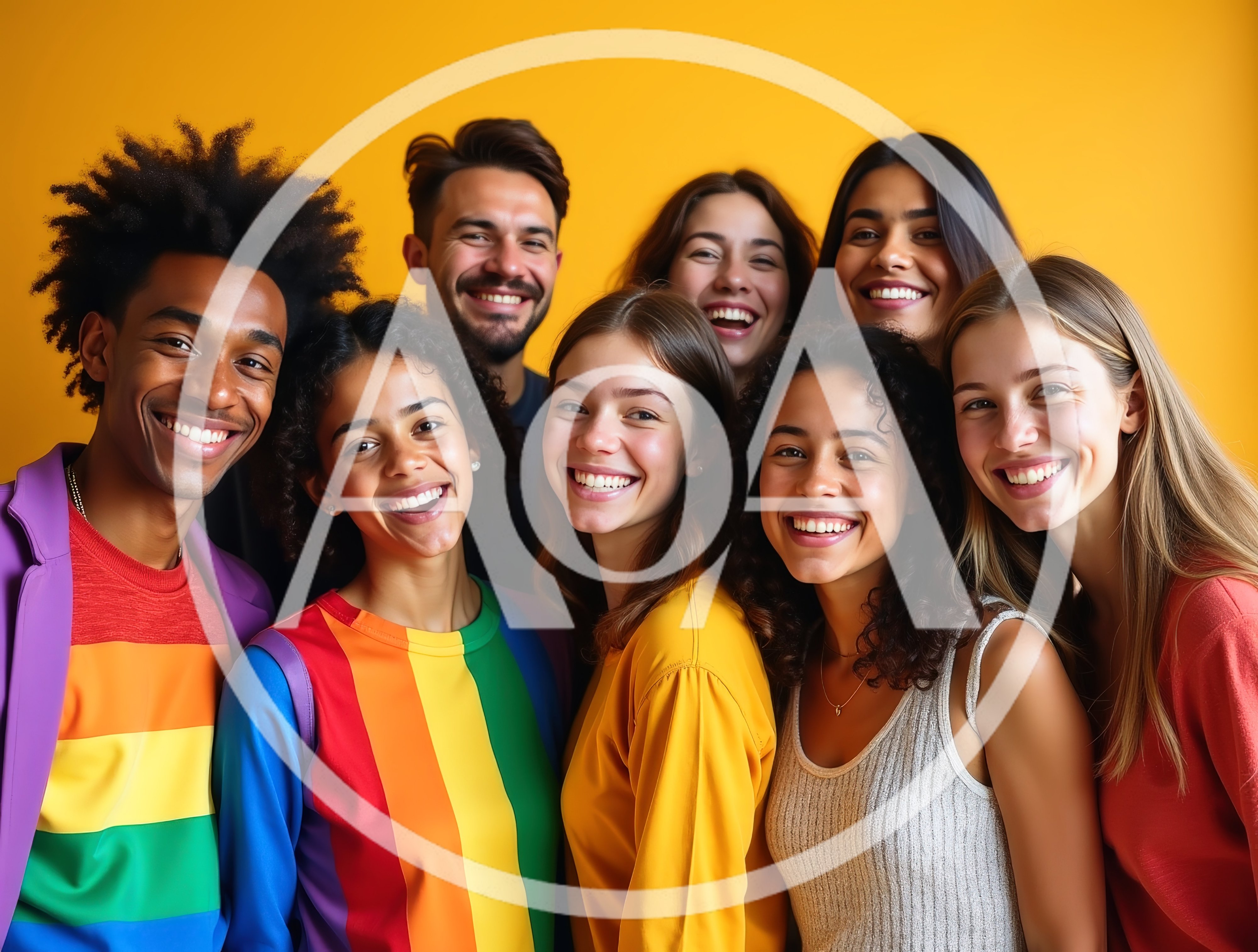 Diverse Group Of Smiling Friends Posing Together