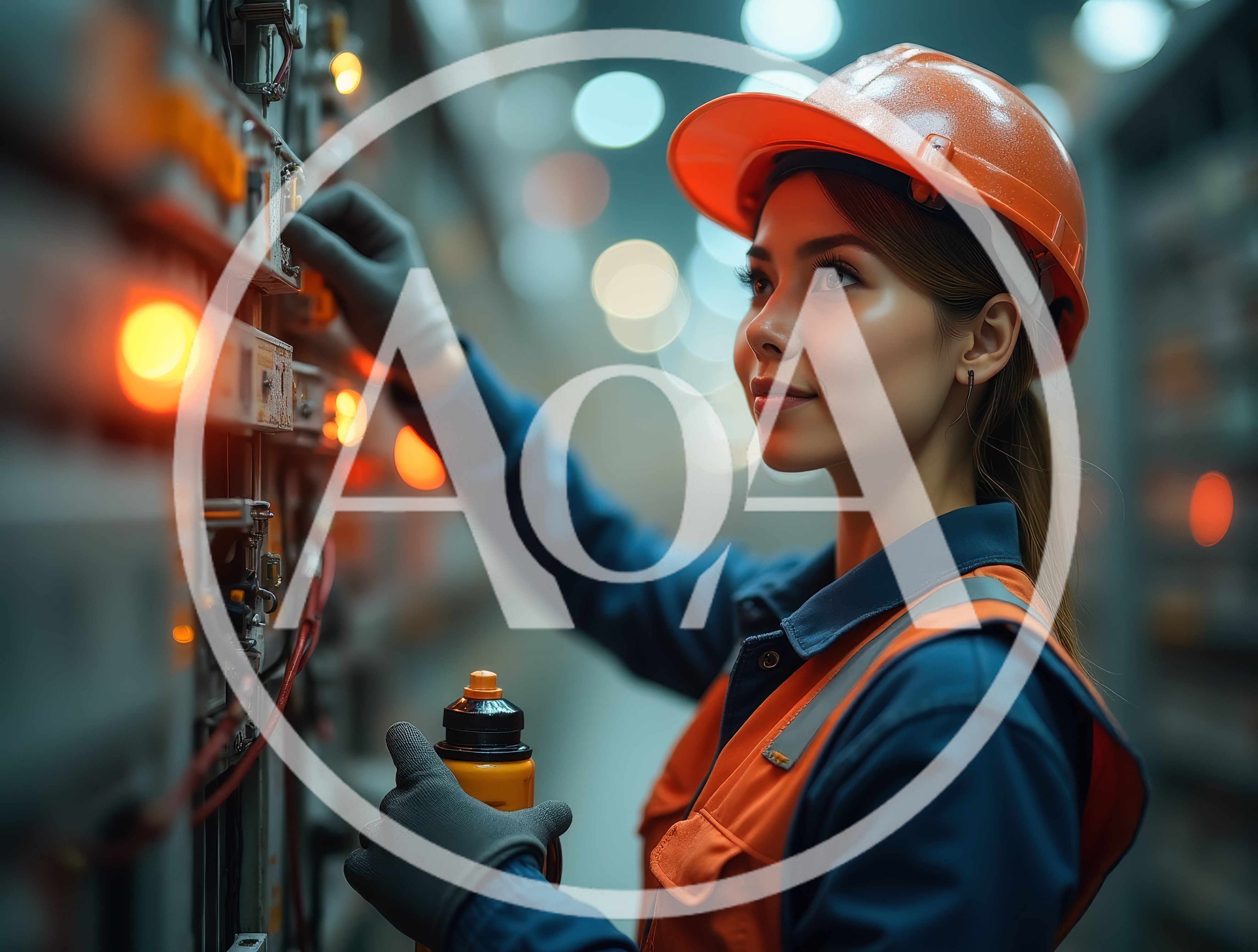 Female Electrical Engineer Operating Industrial Control Panel