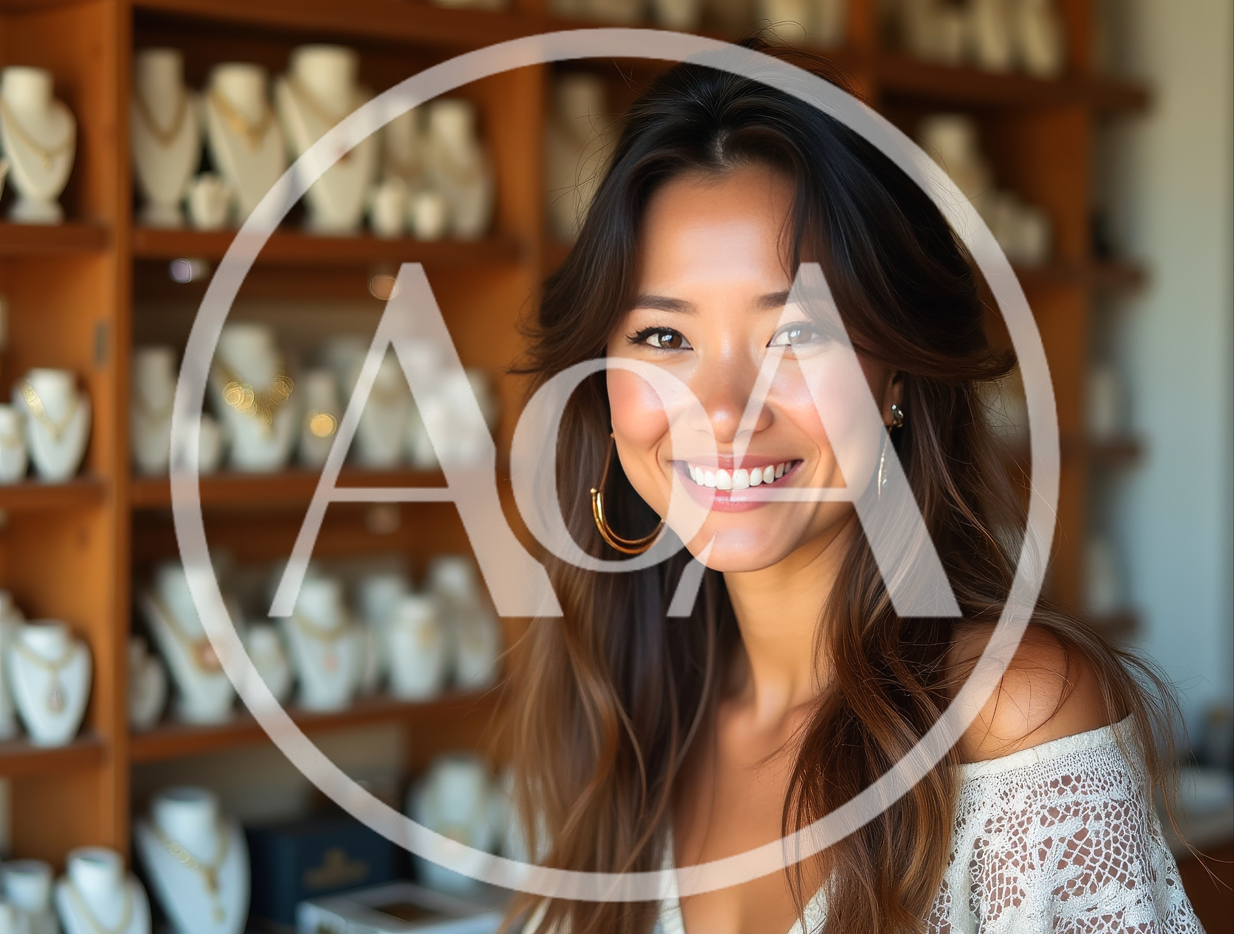 Smiling Asian Woman In A Jewelry Store