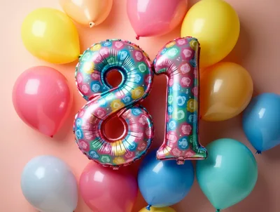 Number 81 Foil Balloon Birthday Celebration