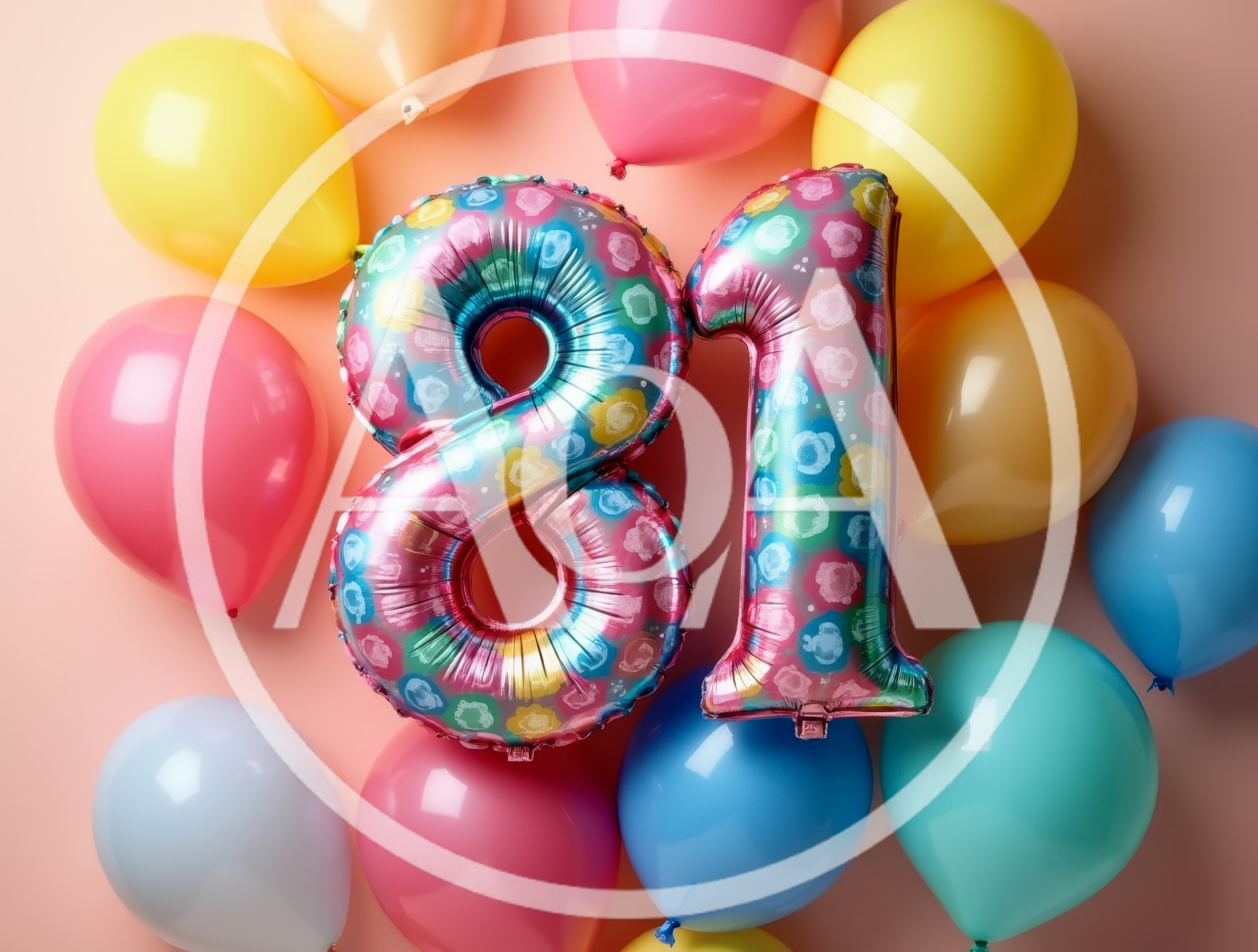 Number 81 Foil Balloon Birthday Celebration