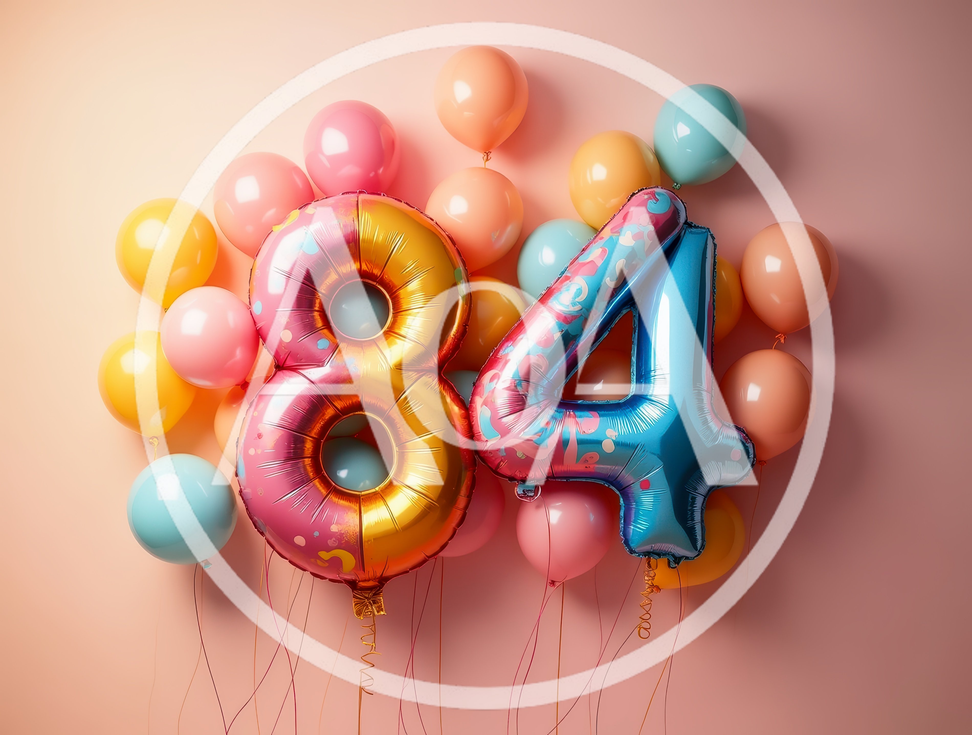 Eighty Four Number Balloons for Birthday Celebration
