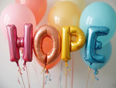Hope Letter Balloons With Colorful Party Balloons