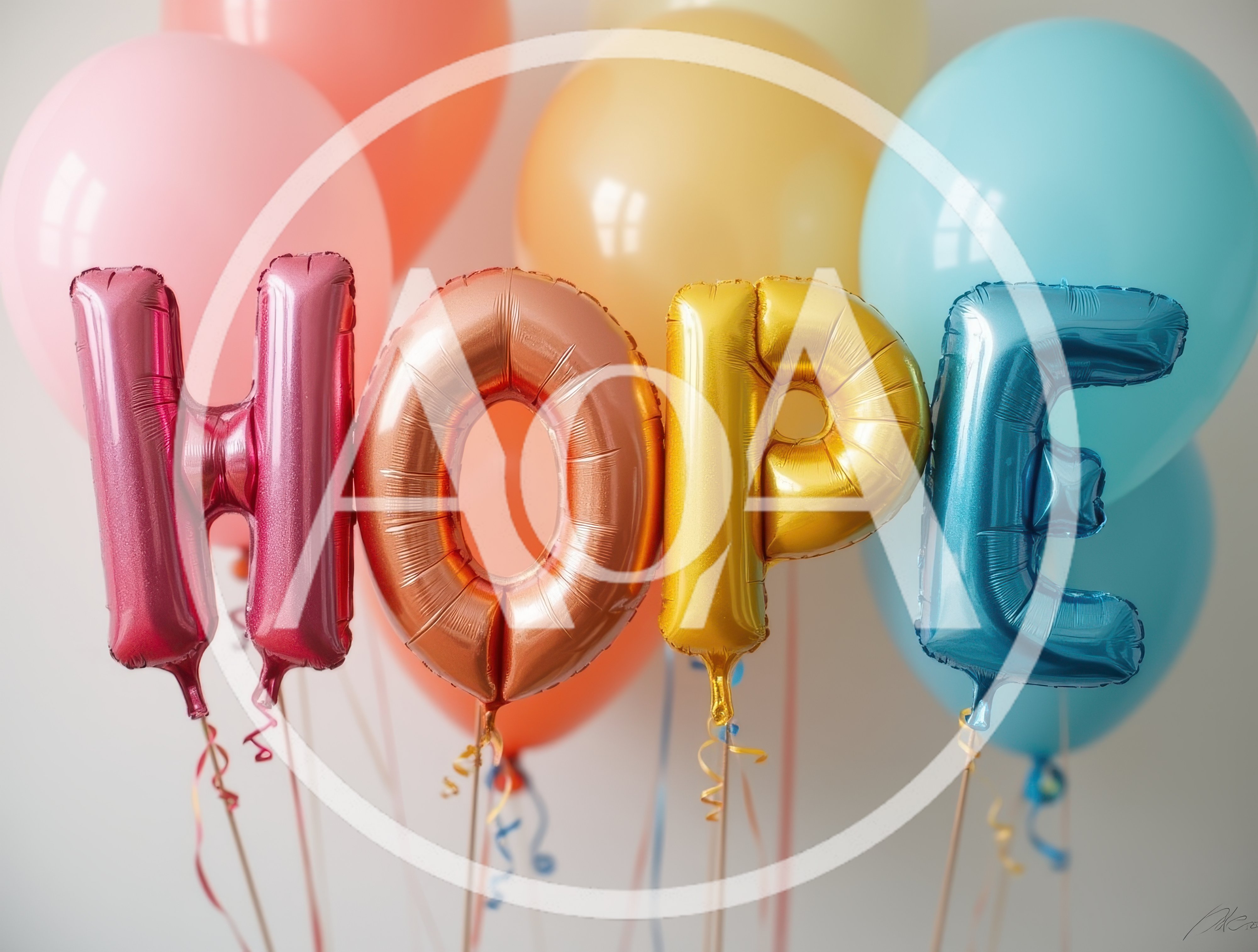 Hope Letter Balloons With Colorful Party Balloons