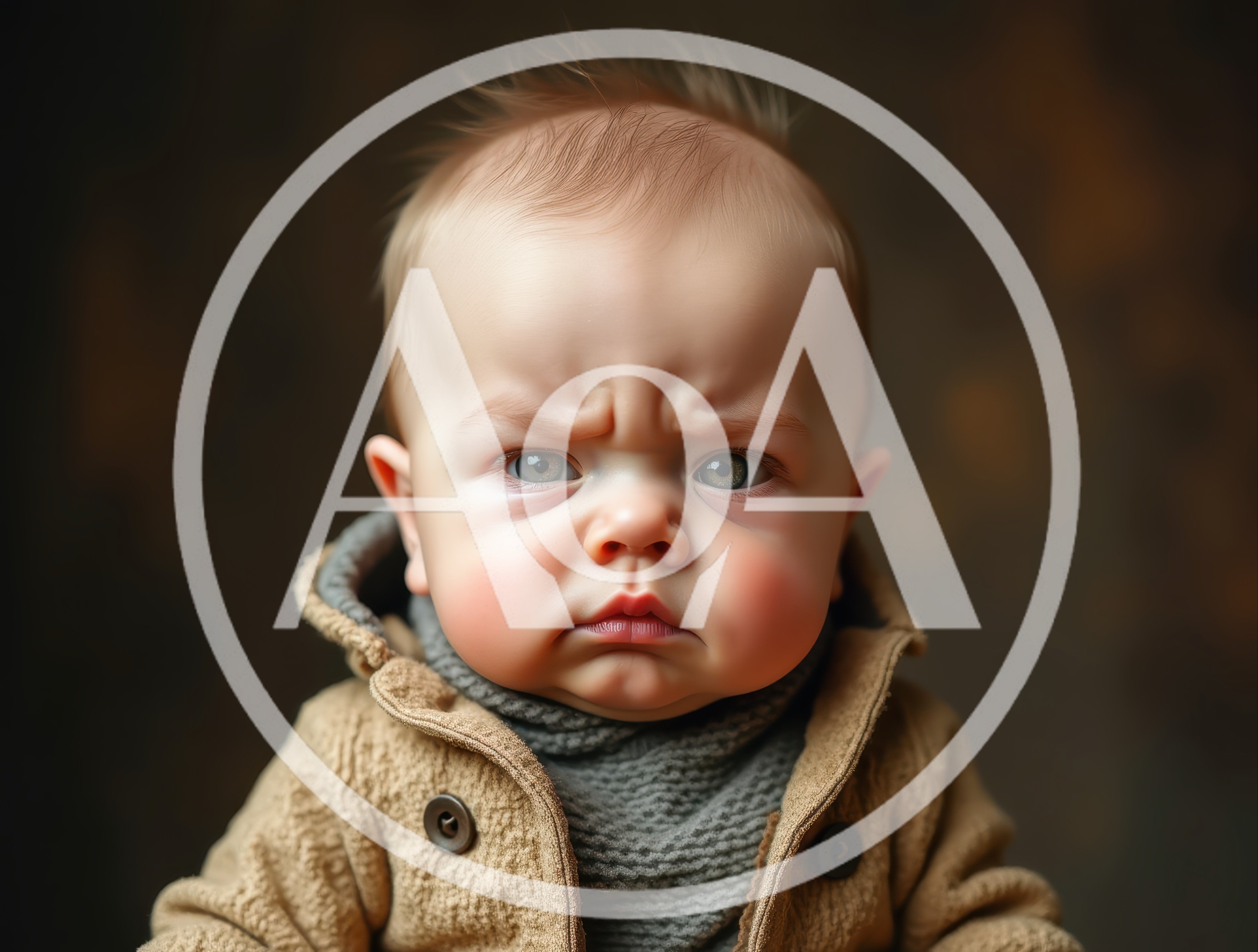 Portrait Of A Grumpy Baby In A Winter Coat