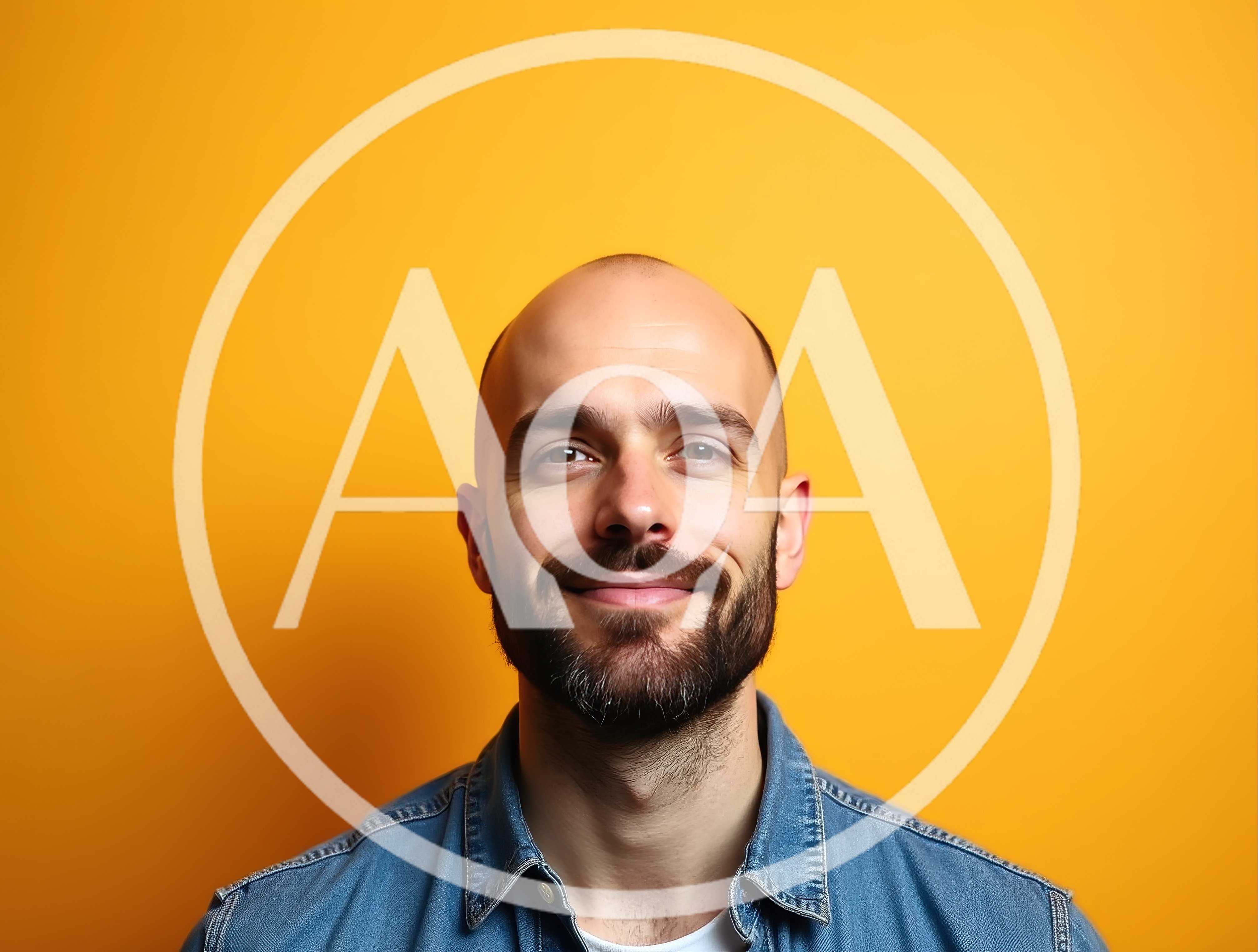 Portrait Of A Smiling Bald Man With A Beard