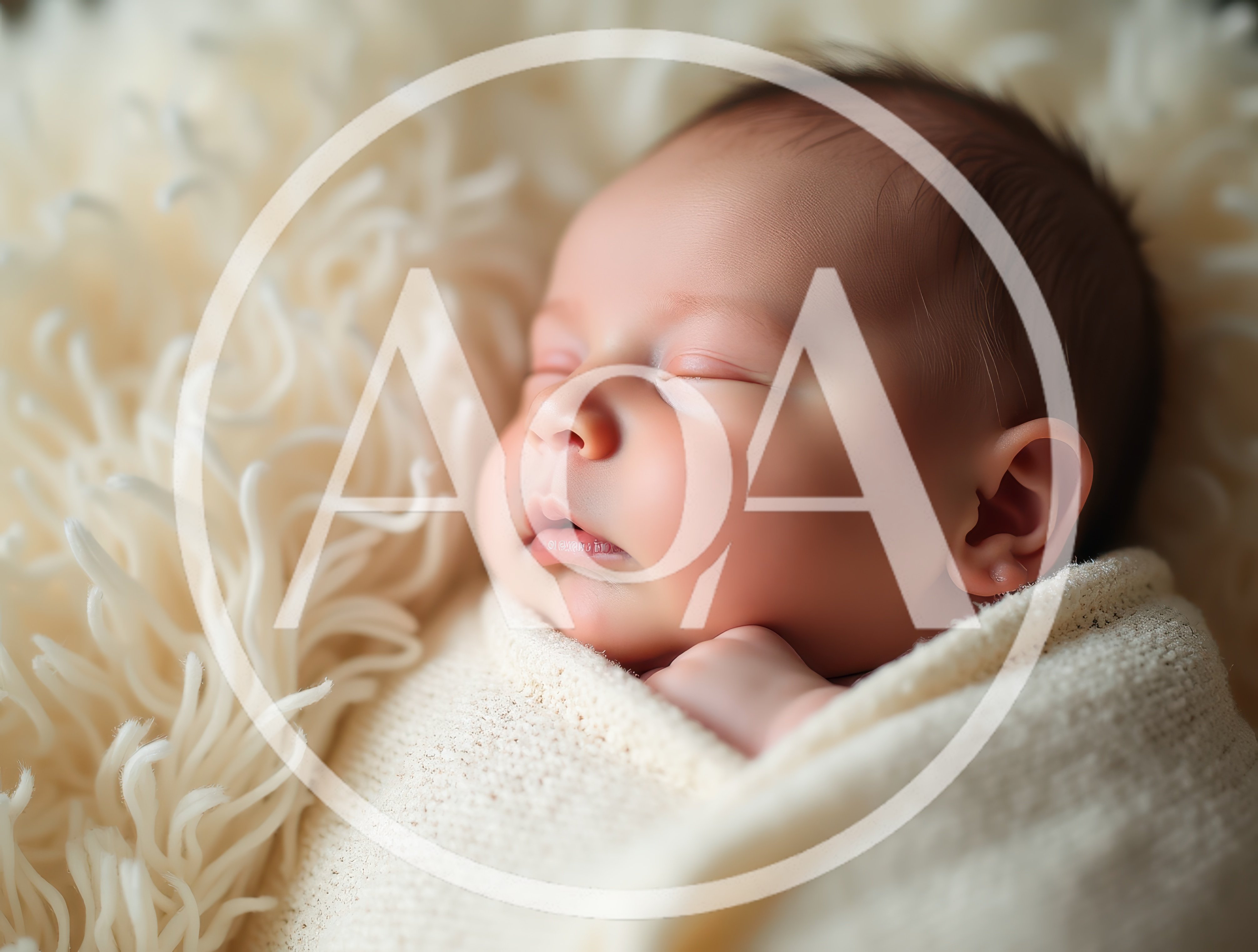 Sleeping Newborn Baby Wrapped In A Soft Blanket