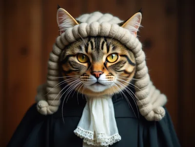 Portrait Of A Cat Dressed As A Judge