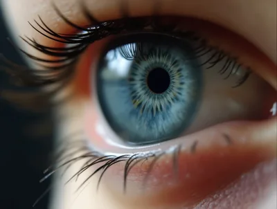 Extreme Close Up Of A Human Blue Eye