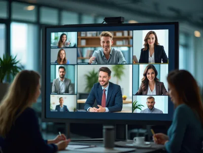 Business Team Participating In A Virtual Video Conference