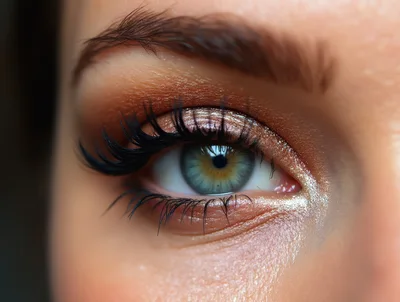 Extreme Close Up Of A Woman's Eye With Makeup