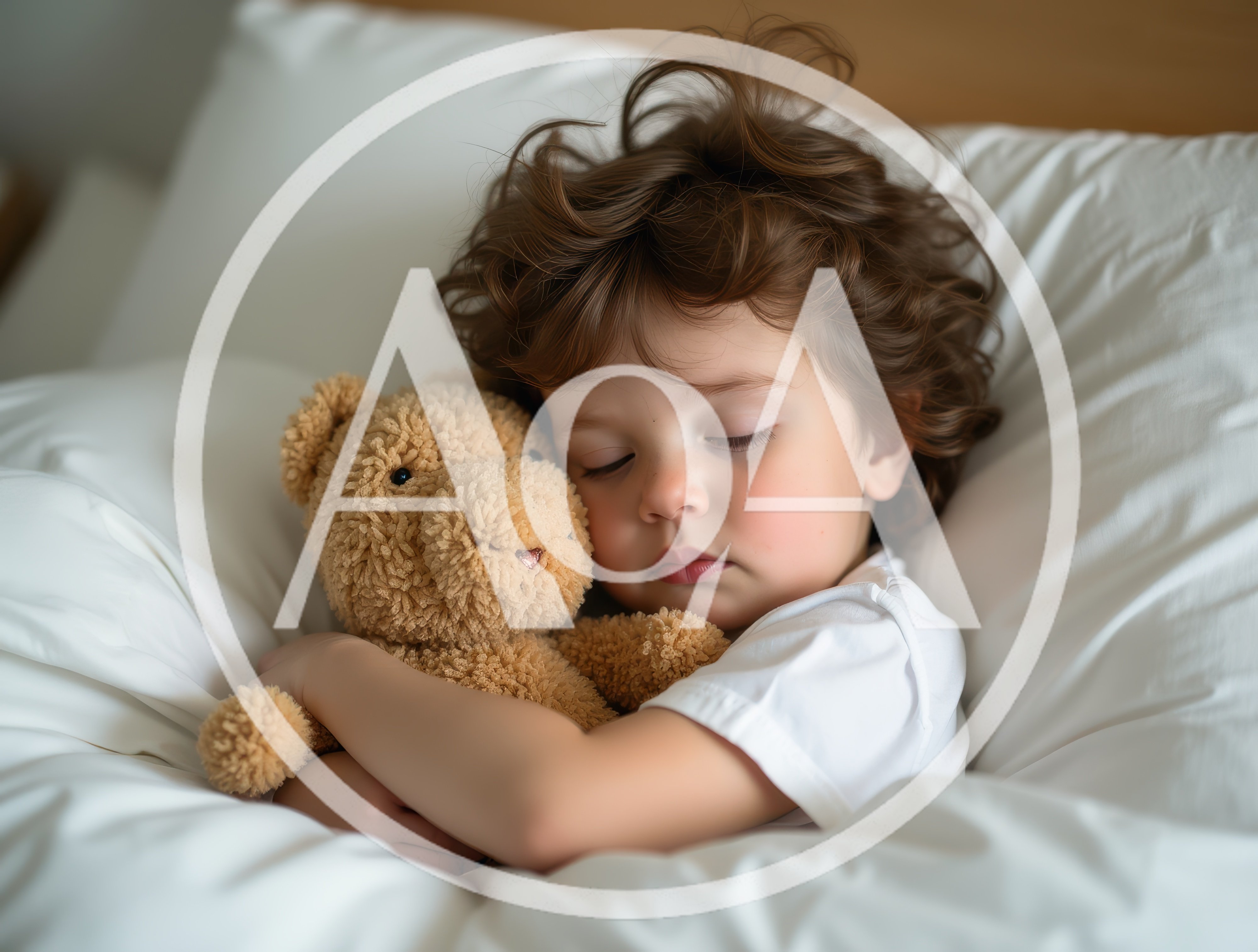 Toddler Sleeping Peacefully With A Teddy Bear