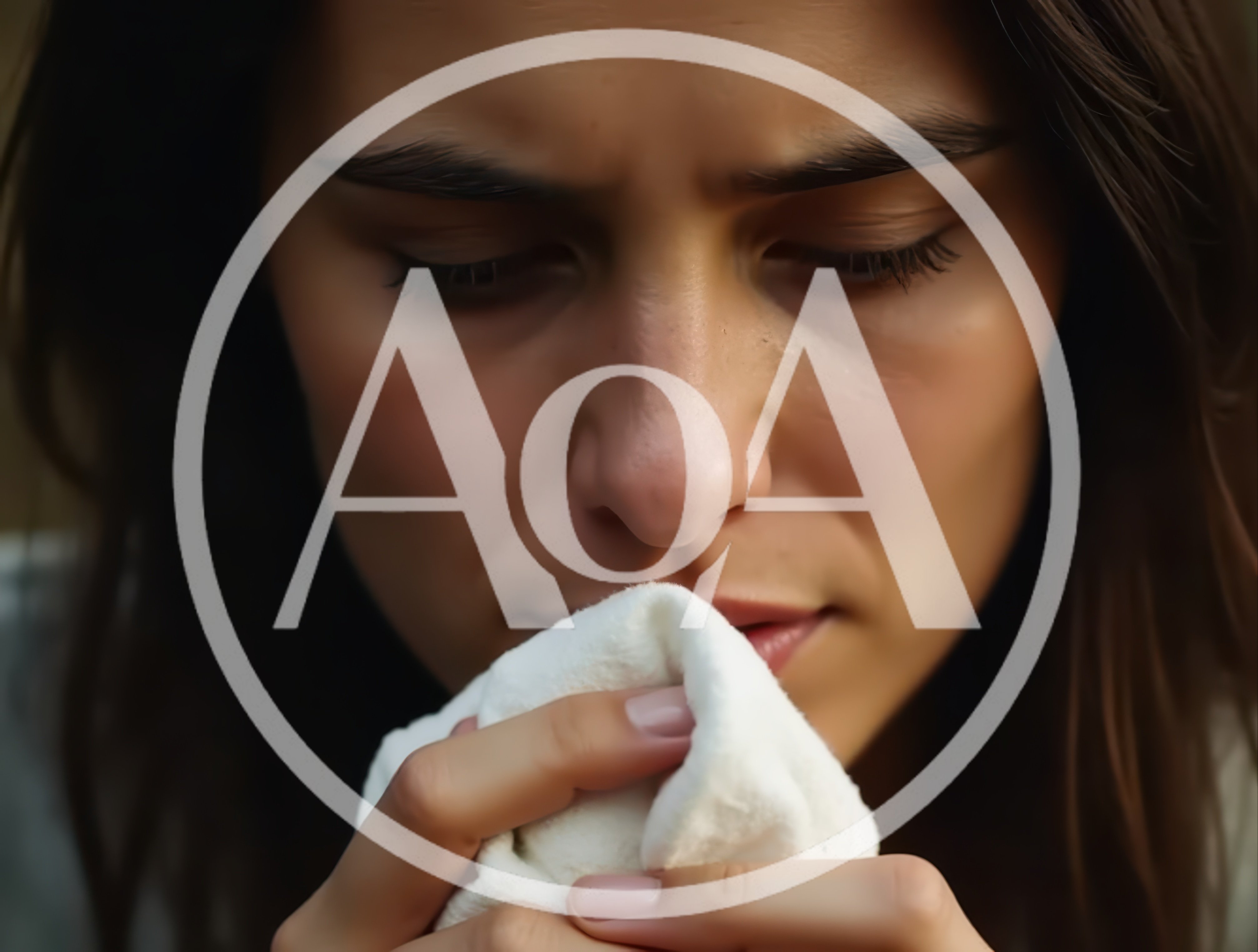 Close Up Of A Woman Crying Into A Tissue