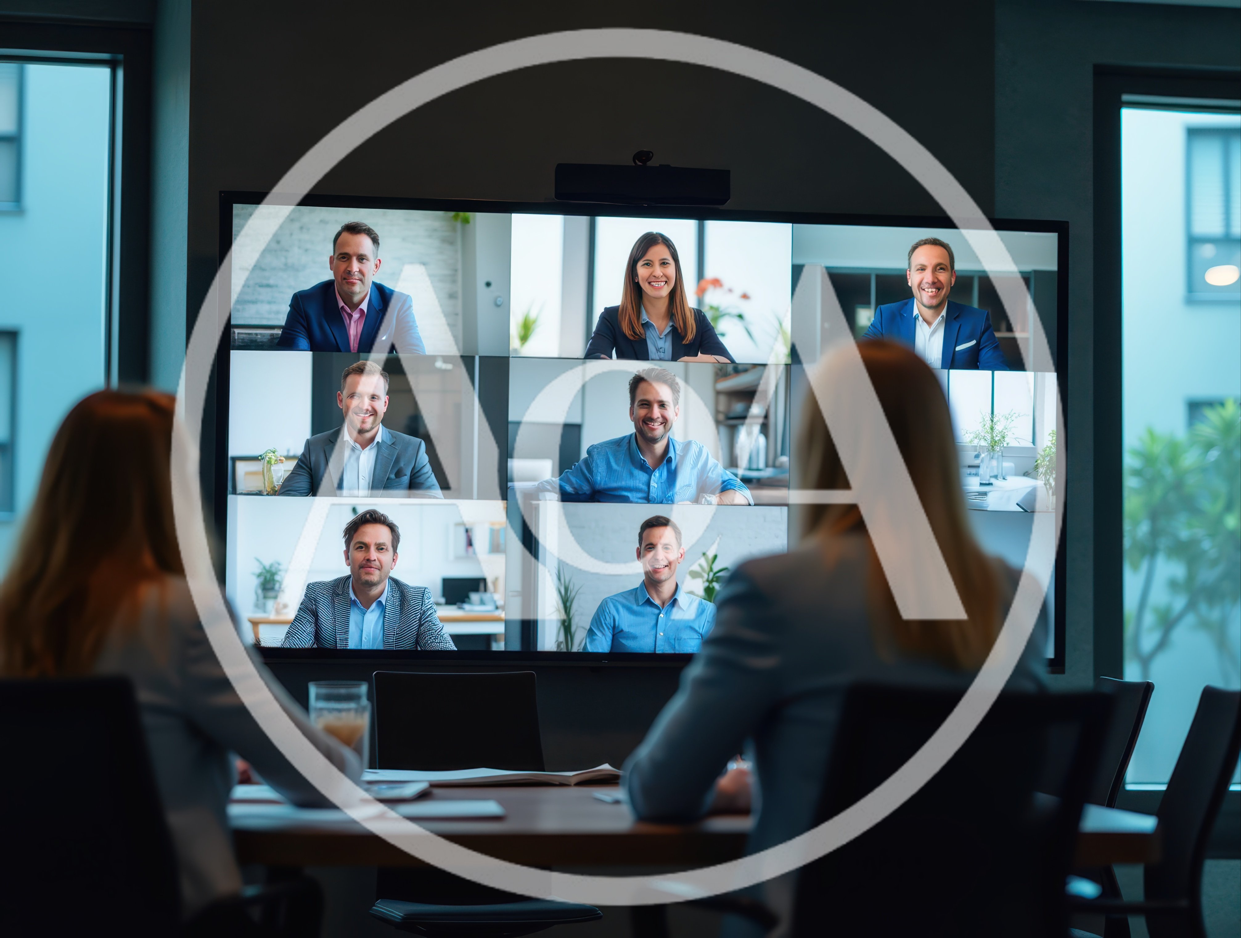 Business Professionals Participating In A Virtual Video Conference