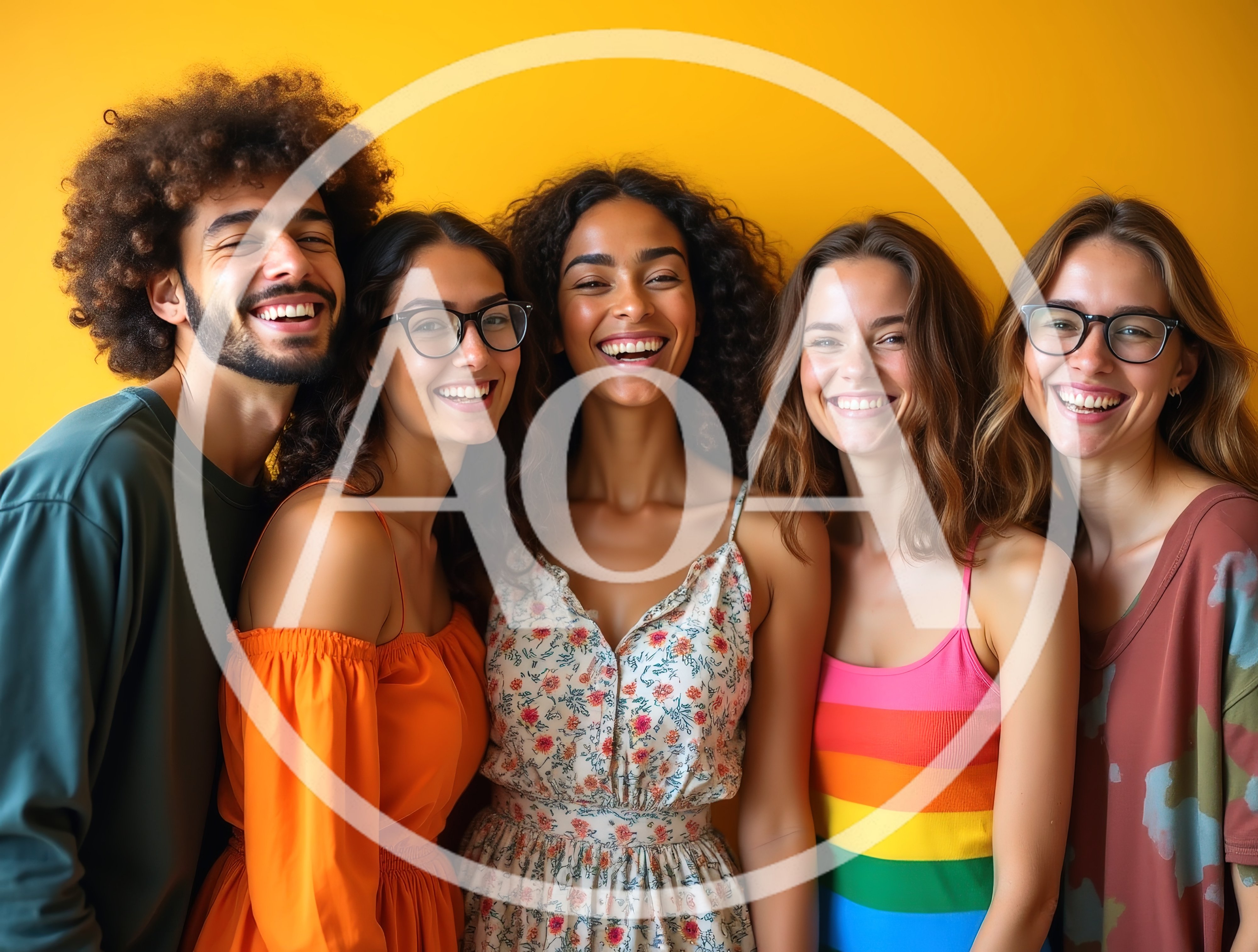 Diverse Group Of Friends Smiling Together