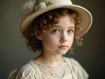 Portrait Of A Young Girl In Vintage Clothing