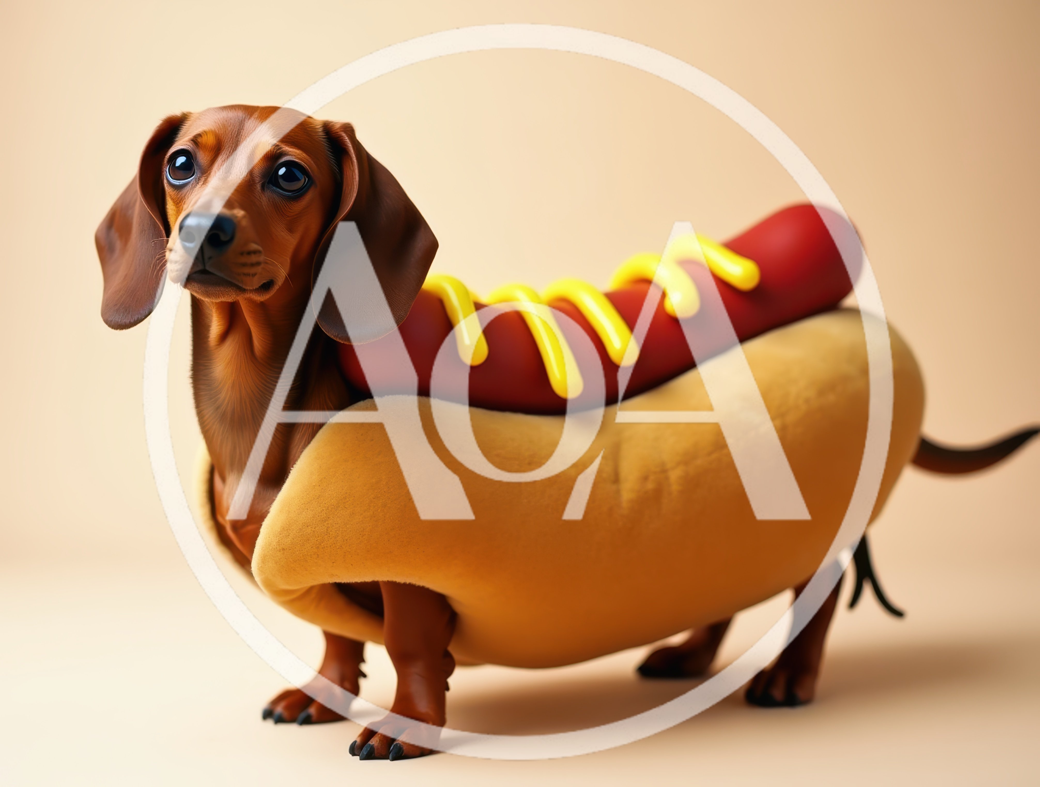 Dachshund Dog Dressed As A Hot Dog