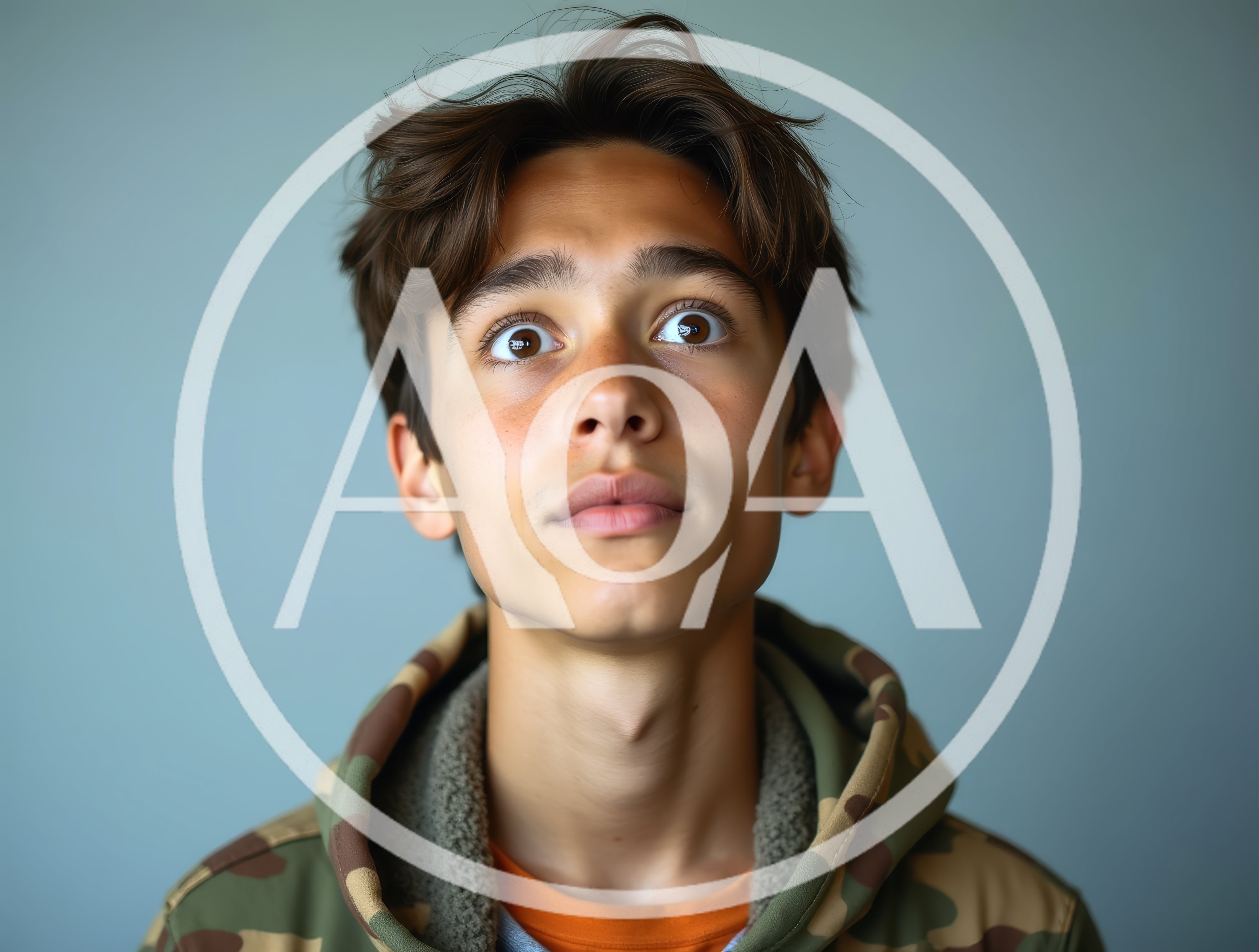 Portrait Of A Young Man Looking Upward