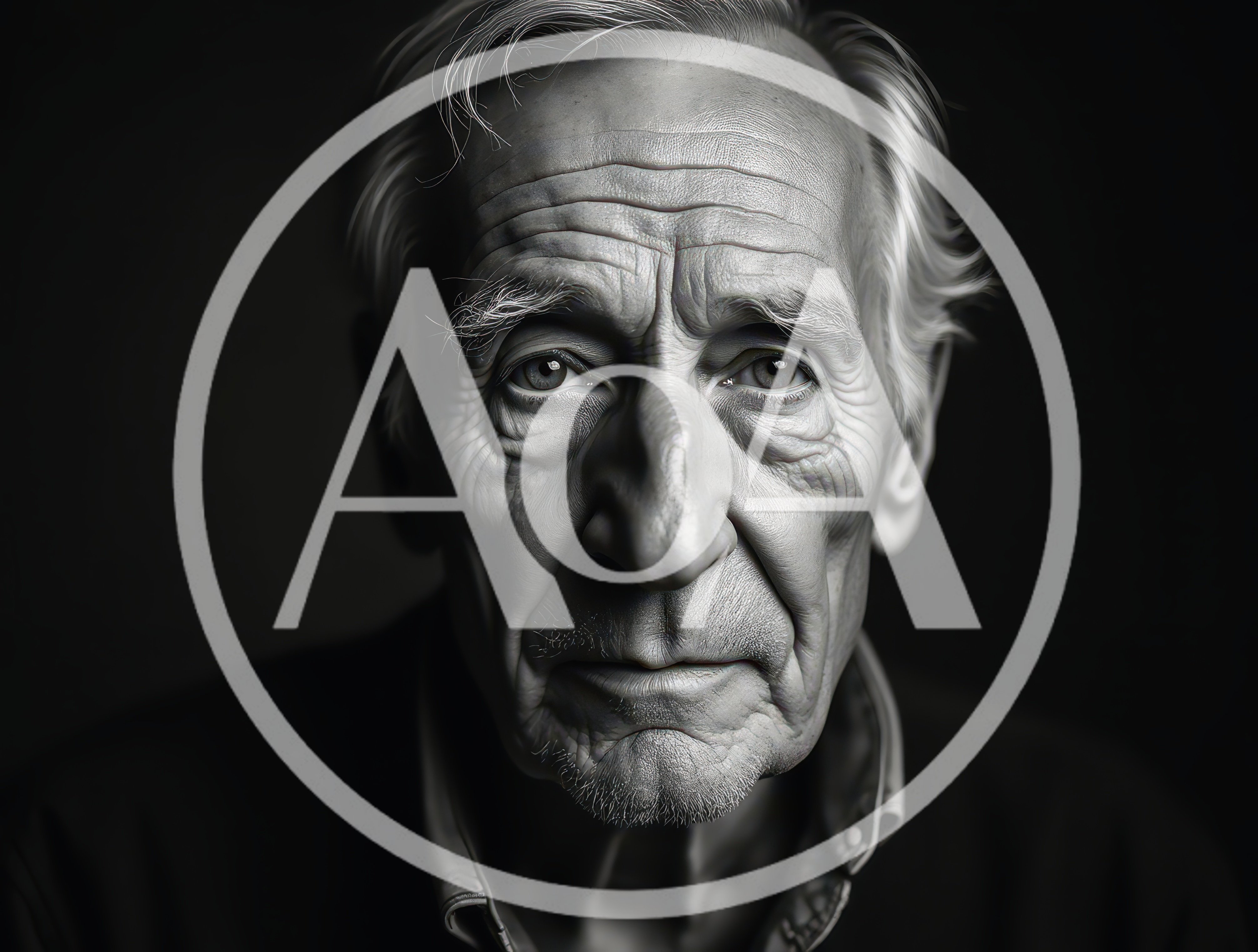 Portrait Of An Elderly Man With Deep Facial Wrinkles